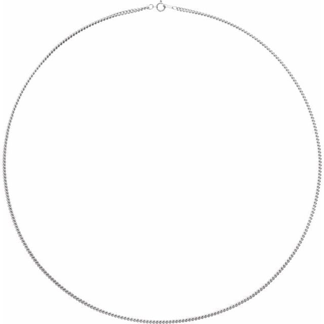 14K Gold 2.25mm Solid Curb Link Chain 20 Inch - Durable & Elegant Jewelry for Everyday Wear, Layering, and Gift Giving