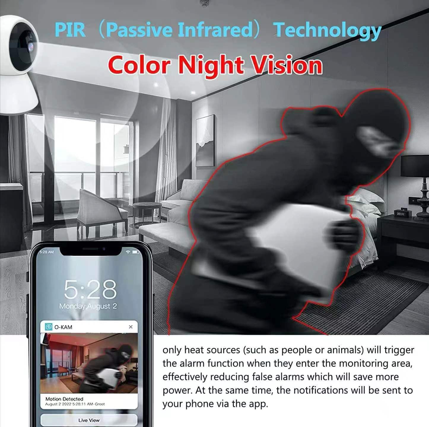 2K Indoor WiFi Security Camera with 5GHz & 2.4GHz Dual Band - Baby Monitor, Pet Camera & Elderly Care with Smartphone App - Perfect for Home, Nursery & Pet Monitoring