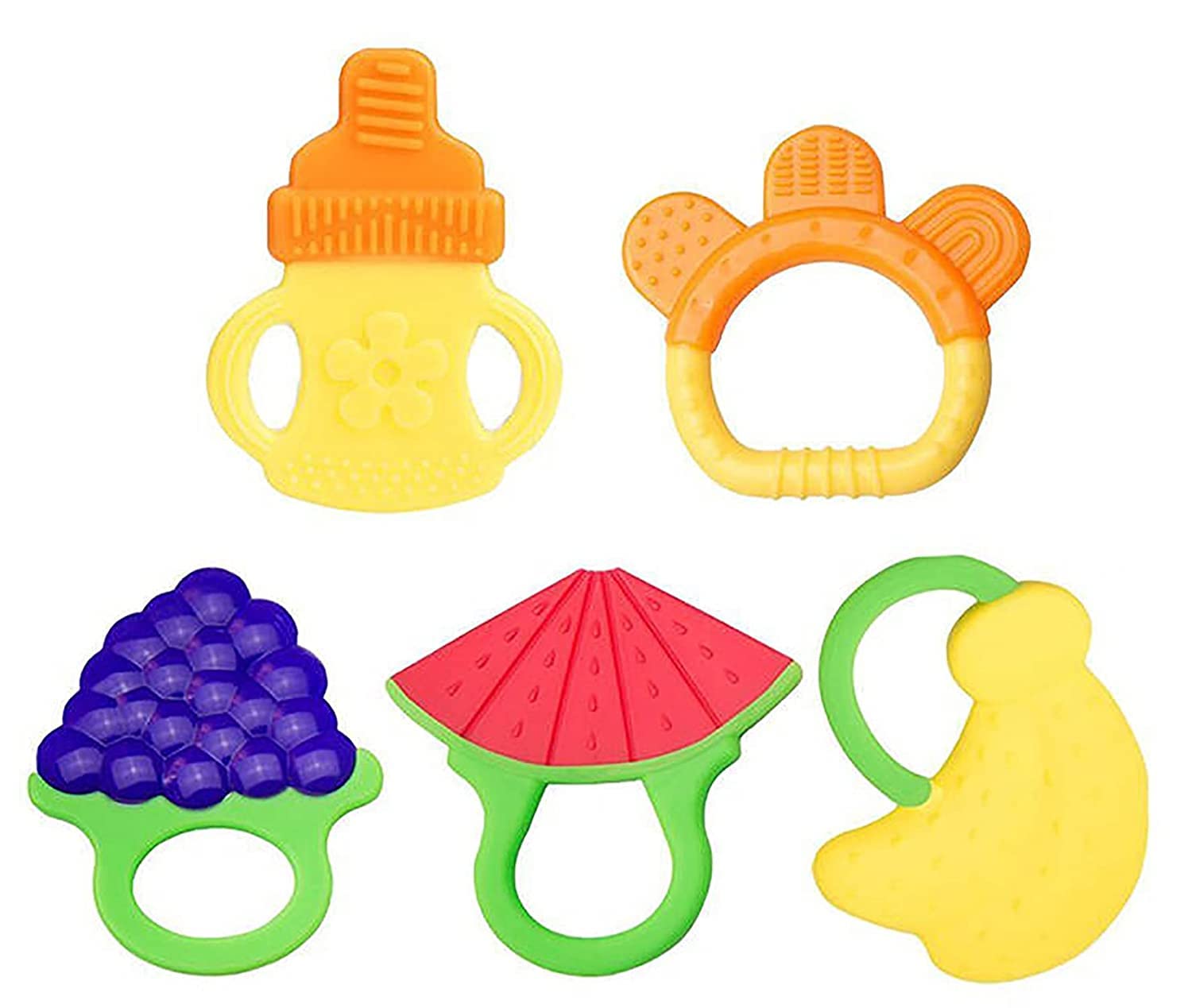 TEDDYIFY Baby Teething Toys for Infants - BPA-Free, Food-Grade Silicone Teether & Pacifier Set (2-Pack) with Cute Fruit Designs - Soothe Sore Gums & Relieve Teething Pain - Perfect for Home, Travel & Daycare Use