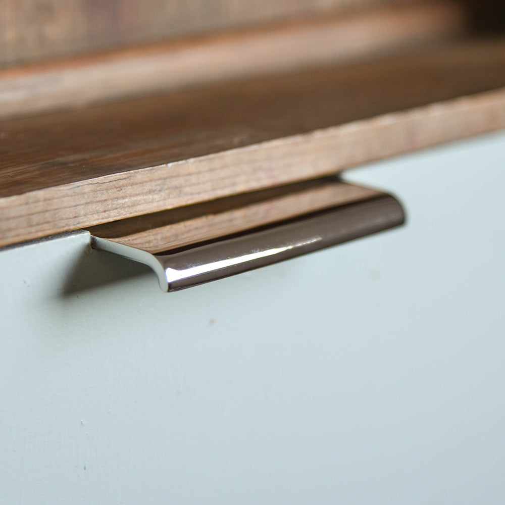 Polished Nickel Curved Edge Cabinet Pull Handle - Elegant Hardware for Kitchen Cabinets, Drawers & Furniture (Set of 10) - Perfect for Modern Home Renovation & DIY Projects