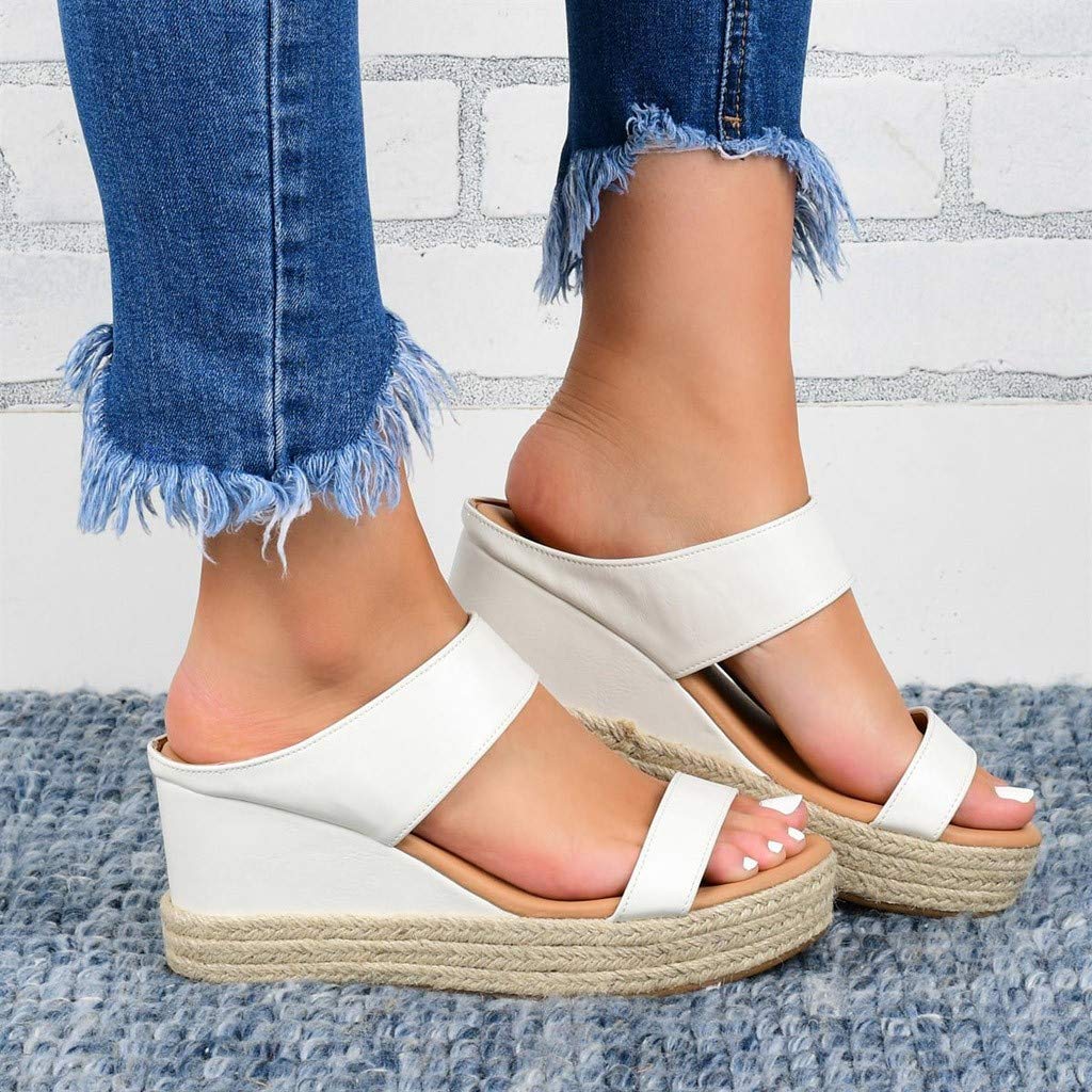 TUQIDEWU Women's Platform Sandals with Arch Support - Comfortable Wide Width Wedge Espadrilles for Summer | Perfect for Beach Vacations, Casual Outings & Warm Weather Fashion