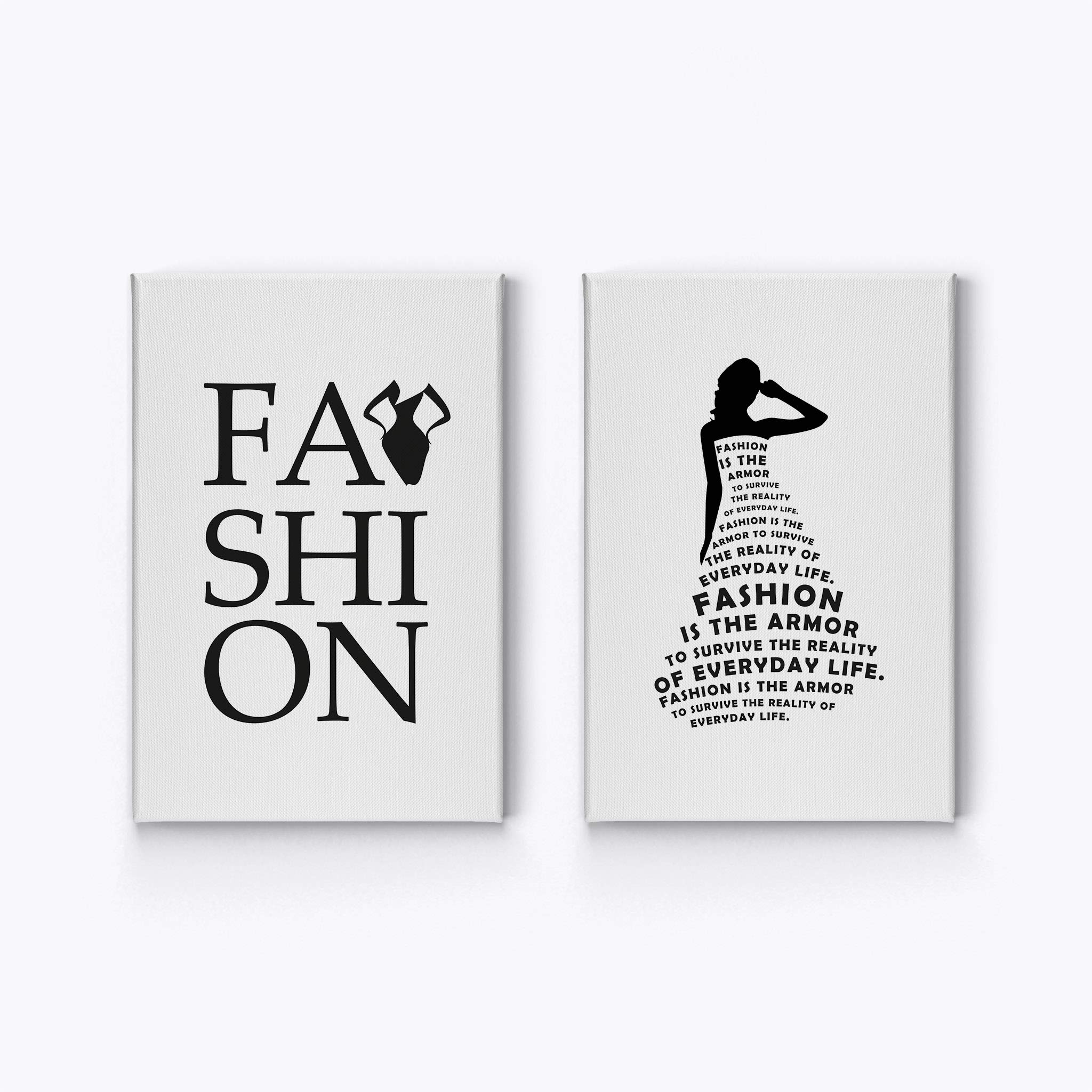 Smile Art Design Fashion Quote 2-Piece Canvas Wall Art Set - Inspirational Home Decor for Bathroom, Bedroom & Living Room (28x19 Inches, Ready to Hang) | Perfect for Modern Interiors & Gift Giving