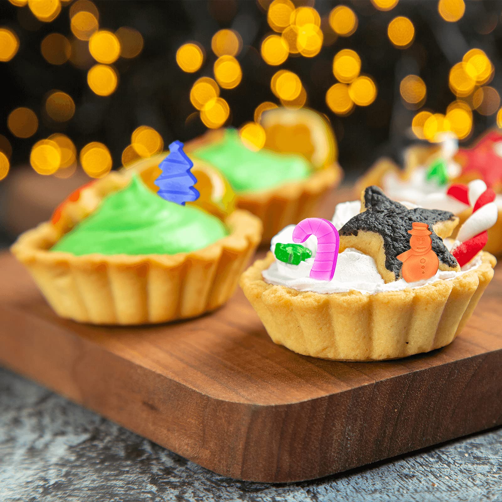 6Pcs Christmas Silicone Molds Set - Santa, Snowman, Tree, Gingerbread, Star & Candy Cane Shapes for Chocolate, Candy, Cake Toppers, Ice Cubes & Jello - Perfect for Holiday Baking, Party Decor & DIY Gifts