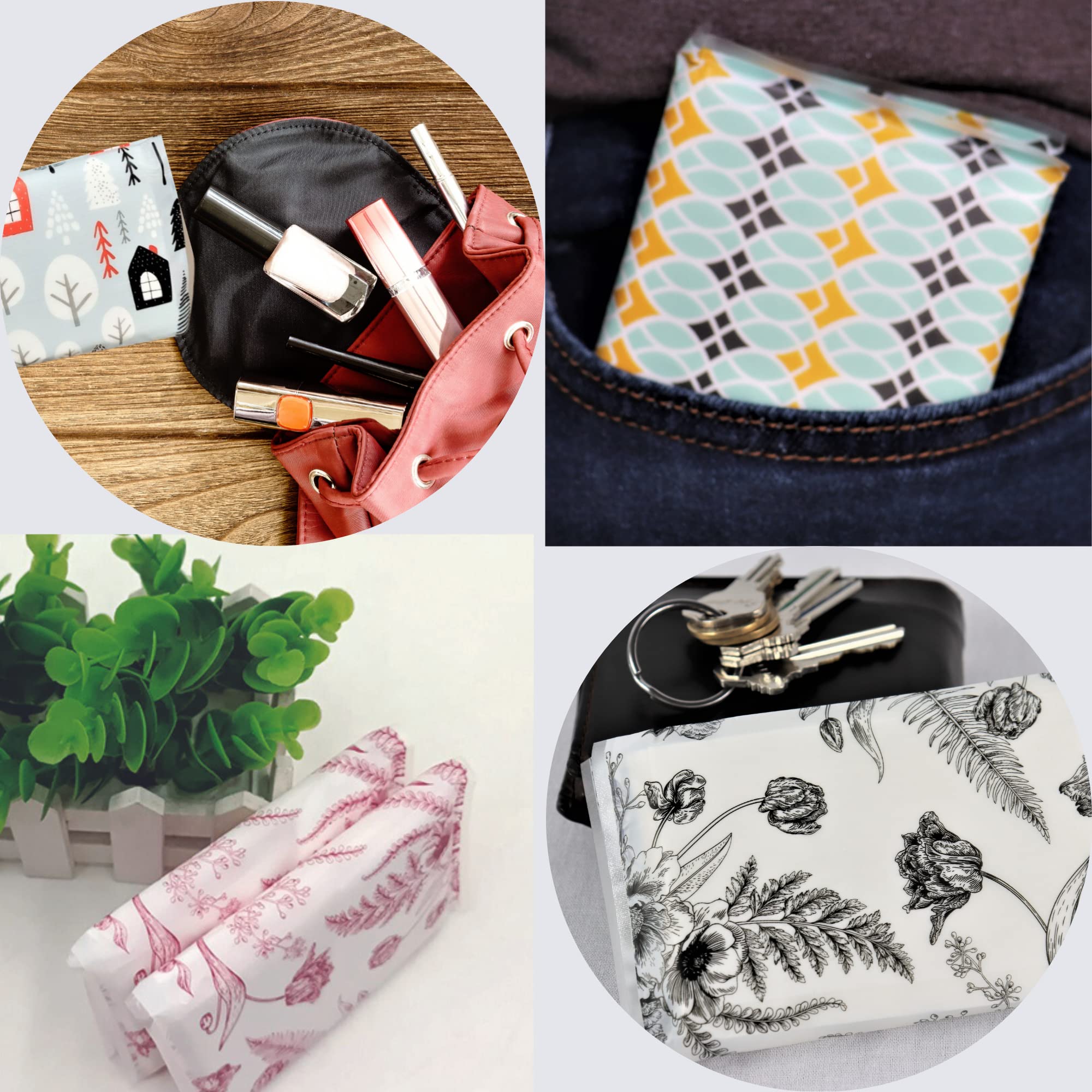 Travel Size Pocket Tissue Packs (20-Pack) - Compact Purse Tissues for Travel, Weddings, Funerals & Car Essentials | Soft Blue Paisley Design | Perfect for On-the-Go, Gifts & Everyday Use