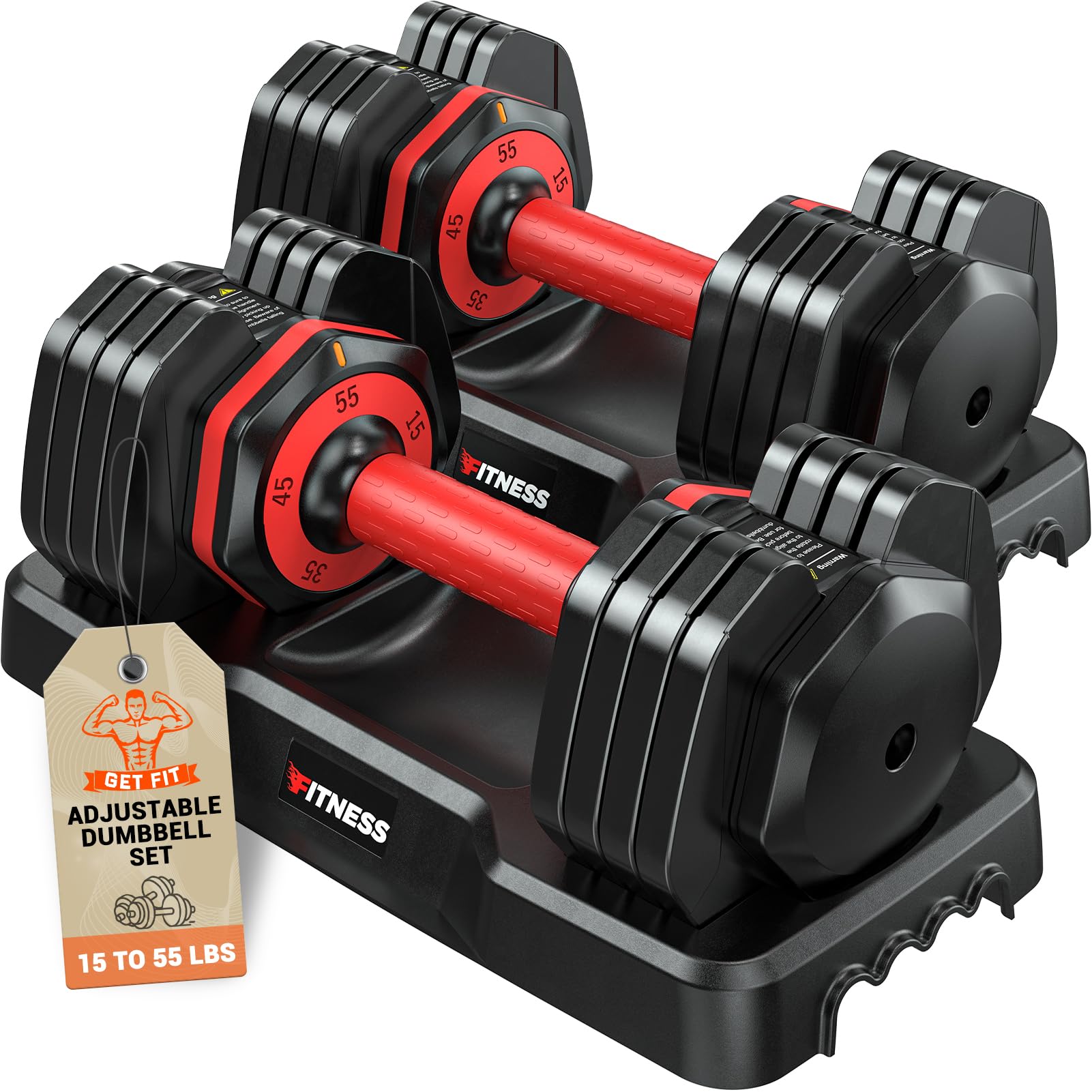 Adjustable Dumbbells Set of 2 - 5-in-1 Quick Change Weight Dumbbells with Anti-Slip Grip for Home Workouts | Perfect for Strength Training, HIIT, and Full-Body Exercises for Men & Women