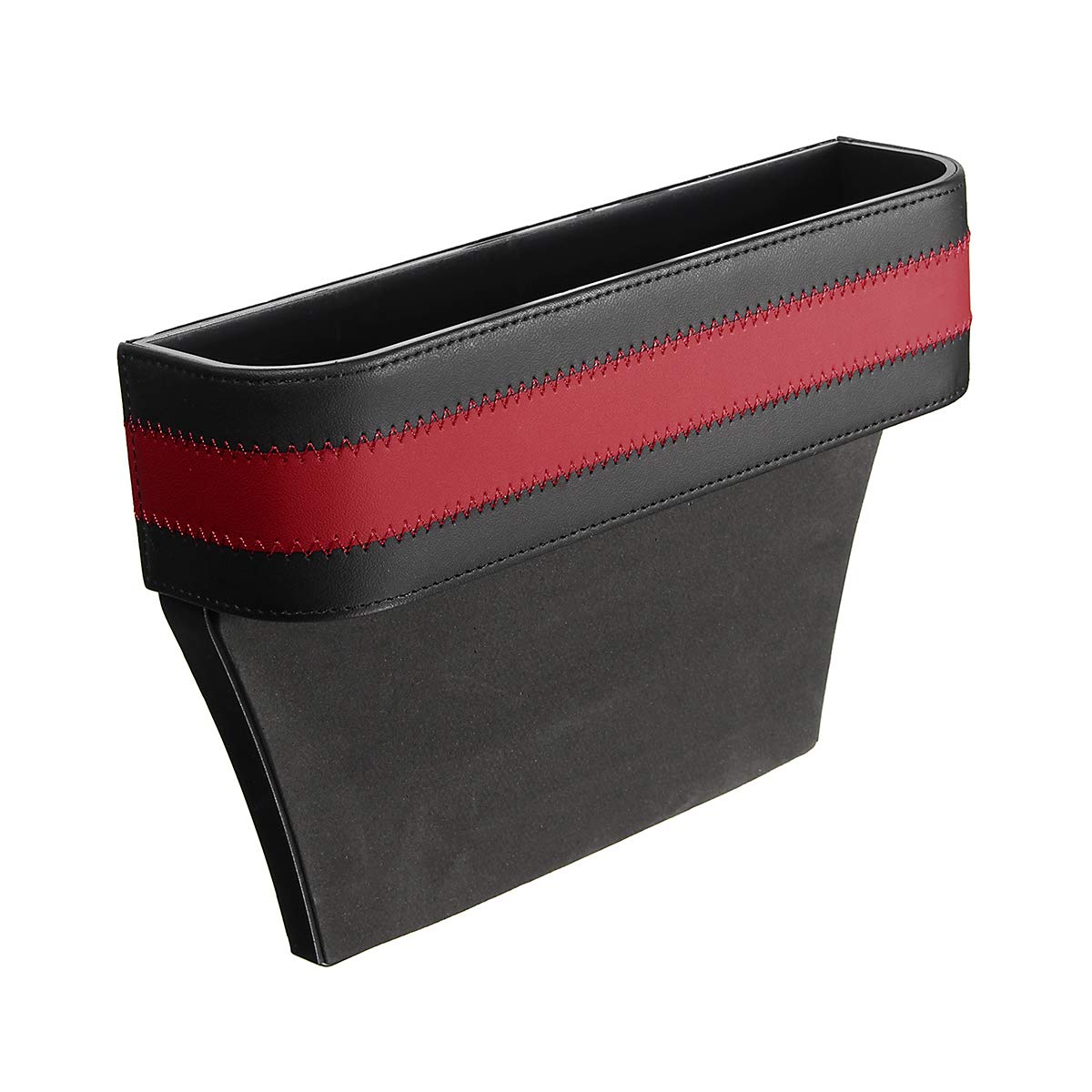 Universal Car Seat Gap Organizer - Leather Storage Box with Phone Holder & Coin Pocket for Phones, Keys, Cards (Red) - Perfect for Sedans, SUVs & Trucks