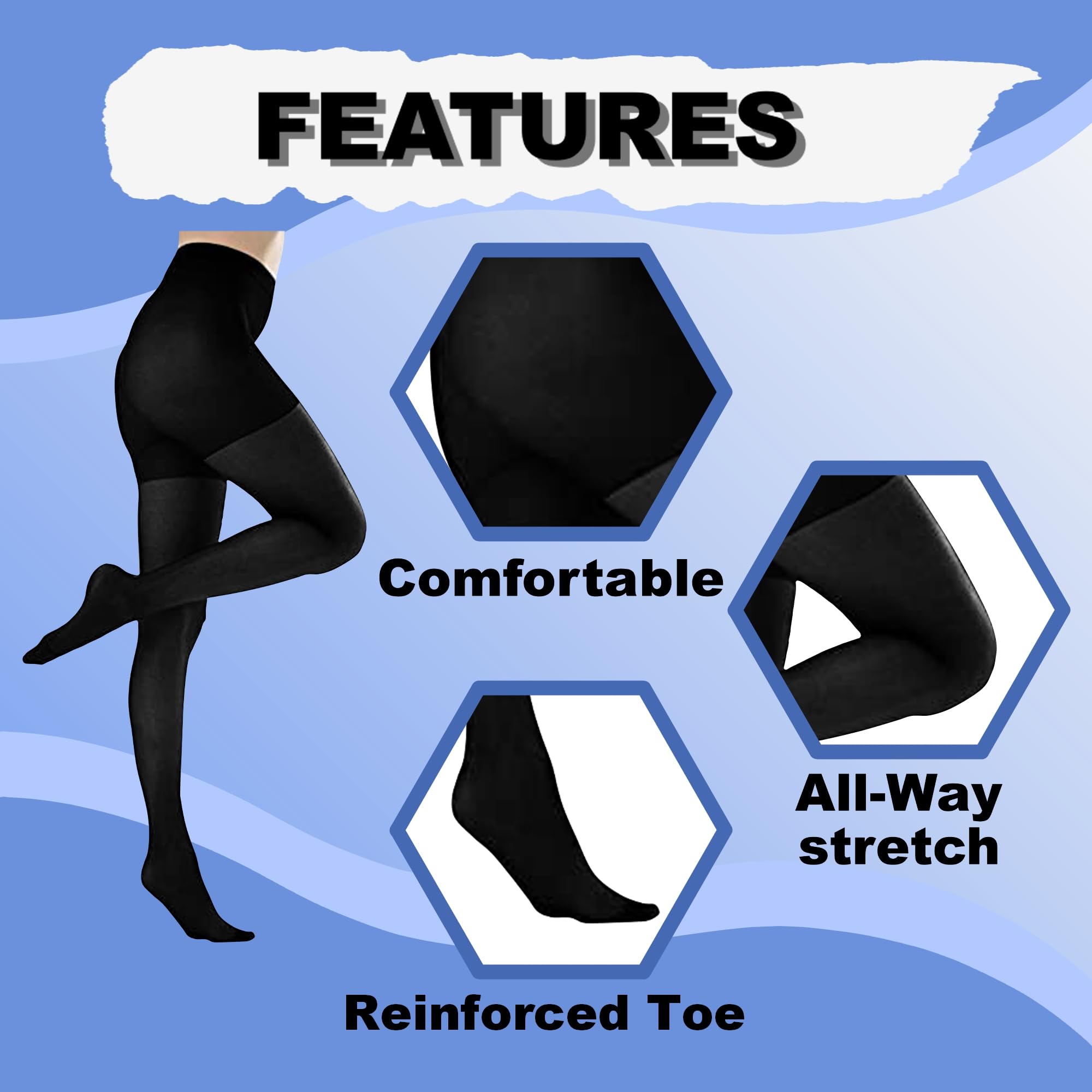 Butterfly Hosiery Women's Plus Size Queen Mild Compression Microfiber Pantyhose - Comfortable & Breathable Tights for Work, Travel & Everyday Wear