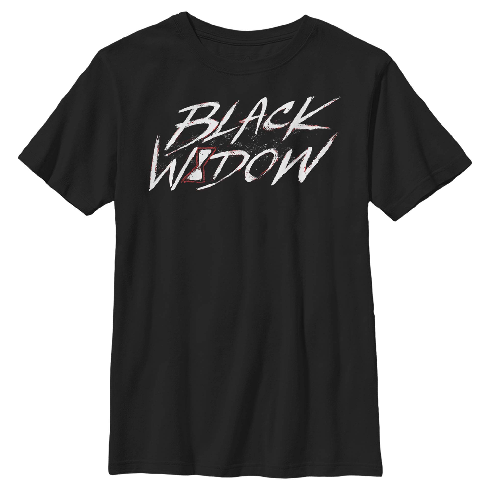 Marvel Black Widow Boys' Graphic Tee - Superhero Chalk Logo T-Shirt for Kids | Casual Wear, Cosplay & Superhero Party Outfit
