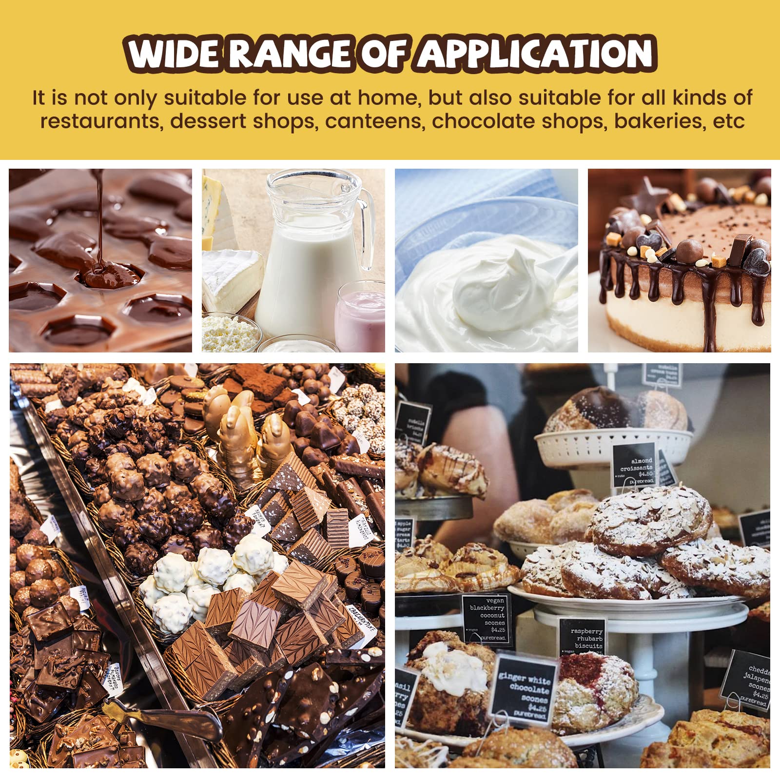 Professional Chocolate Melting Machine with 2 Tanks (9lbs Capacity) - 86-230℉ Temperature Control for Tempering, Candle Making & Food Warming - Commercial & Home Use - Perfect for Bakeries, Candy Shops & DIY Chocolate Crafts