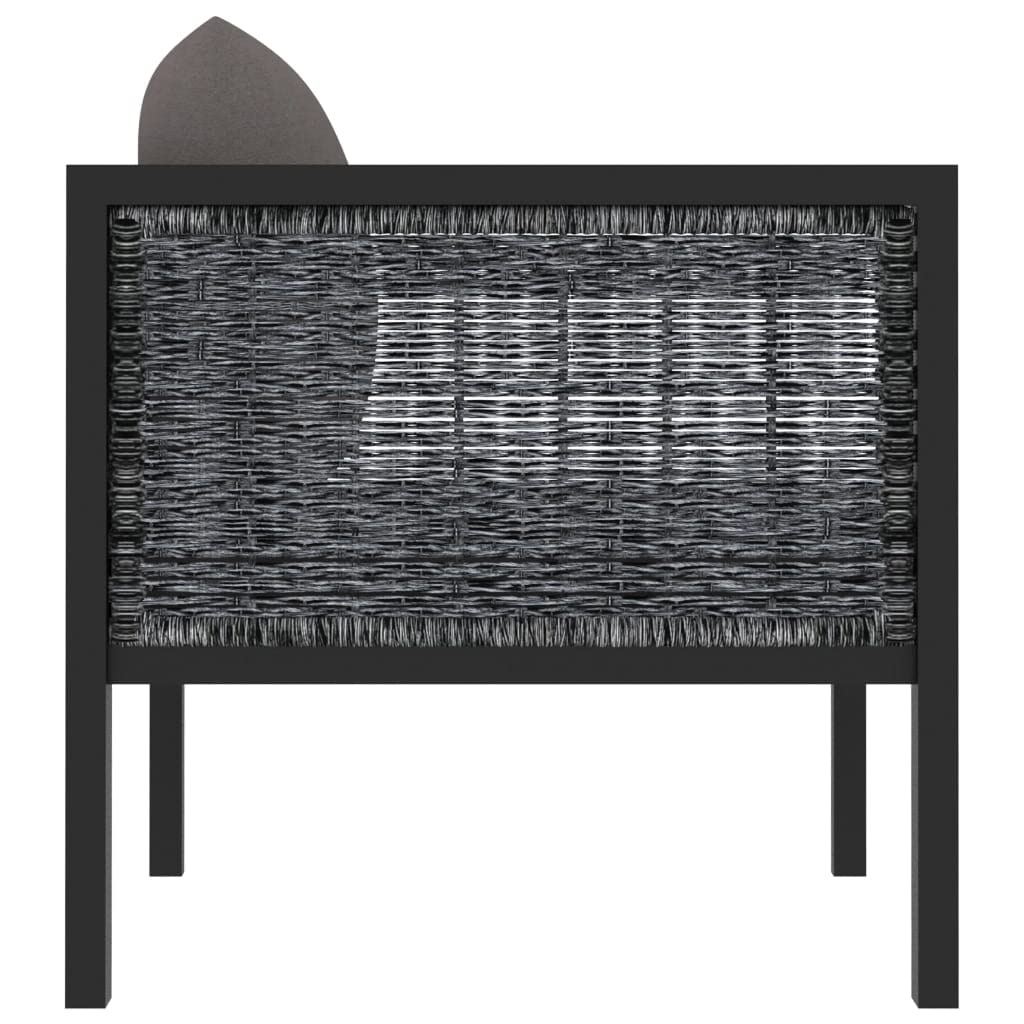 vidaXL Sectional Corner Sofa with Right Armrest - Outdoor/Indoor Poly Rattan Furniture for Garden, Patio, Balcony - Anthracite Lounge Chair - Perfect for Relaxing, Entertaining & Sunbathing