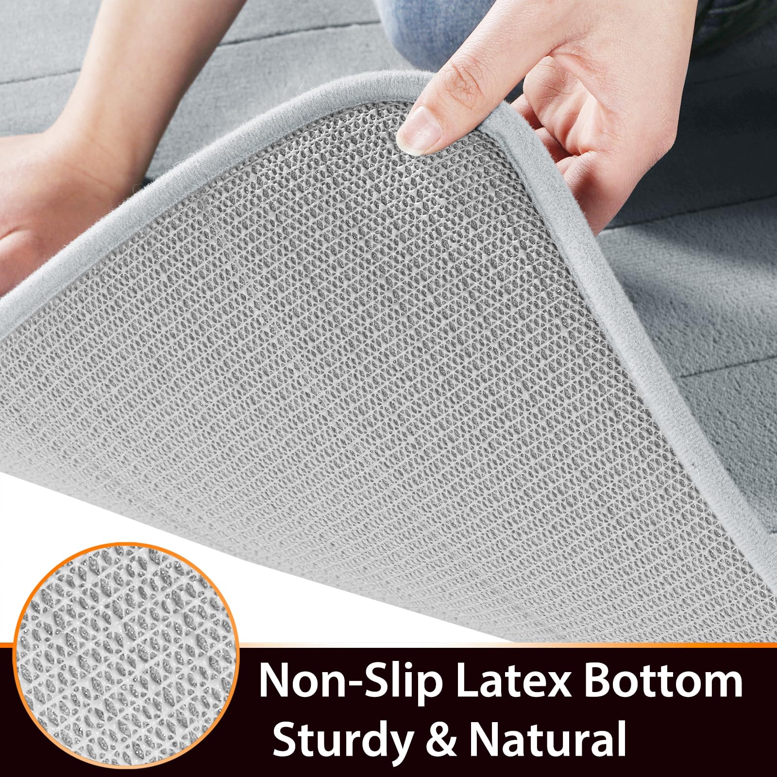 Yimobra Memory Foam Bath Mat - 24x17 Inch Non-Slip Super Absorbent Quick Dry Bathroom Rug - Soft Comfortable Machine Washable for Shower Tub Floor - Perfect for Bathroom Safety & Luxury Spa Experience