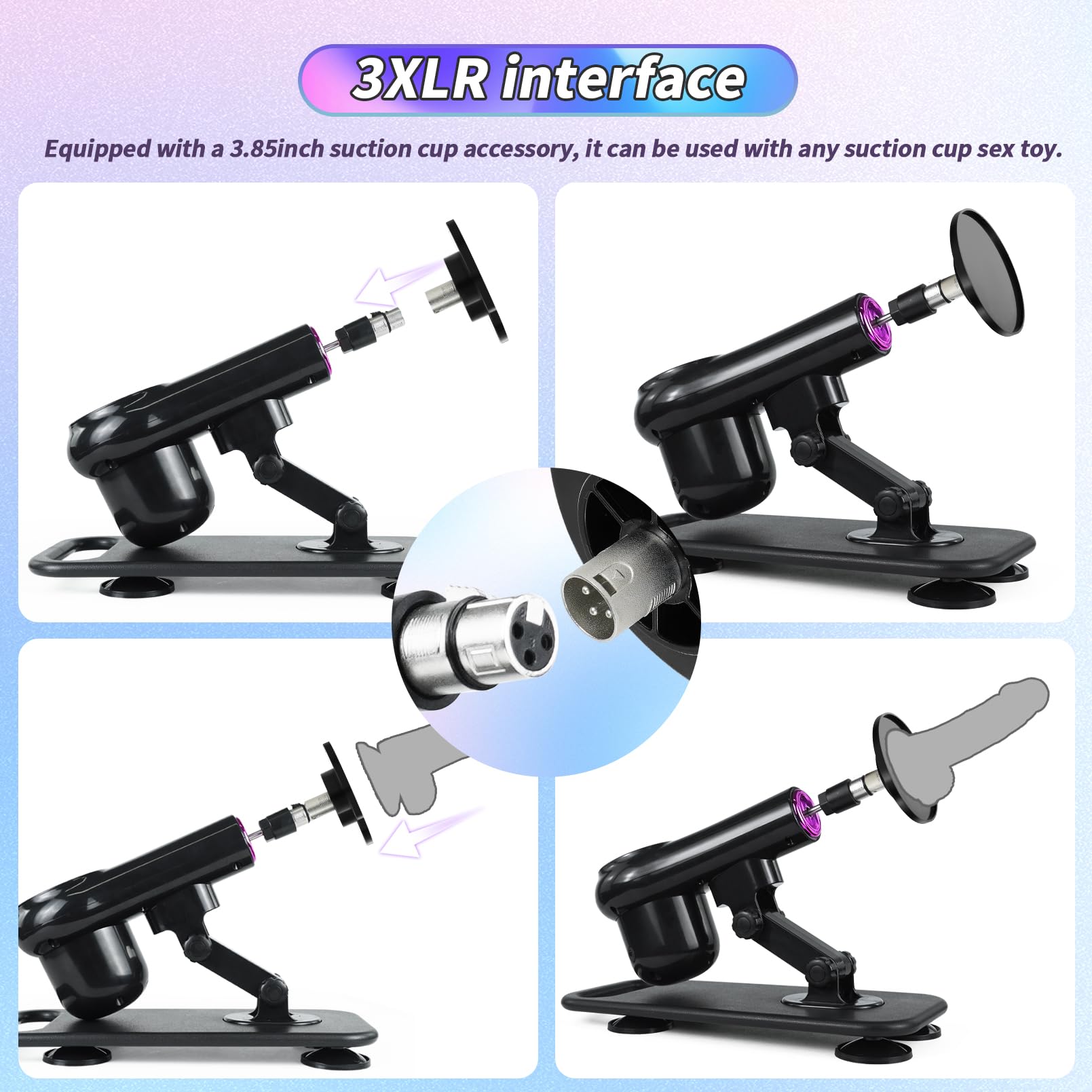 Automatic Thrusting Sex Machine for Women & Men - Remote Control Adult Toy with 3 XLR Connector, Adjustable Dildo & Suction Cup Attachments - Perfect for Couples Play, Solo Pleasure & BDSM Exploration