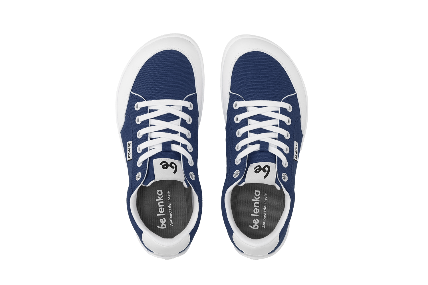 Barefoot Sneakers for Women & Men - Be Lenka Rebound Minimalist Shoes - Dark Blue & White - Lightweight & Flexible for Running, Walking & Gym Workouts