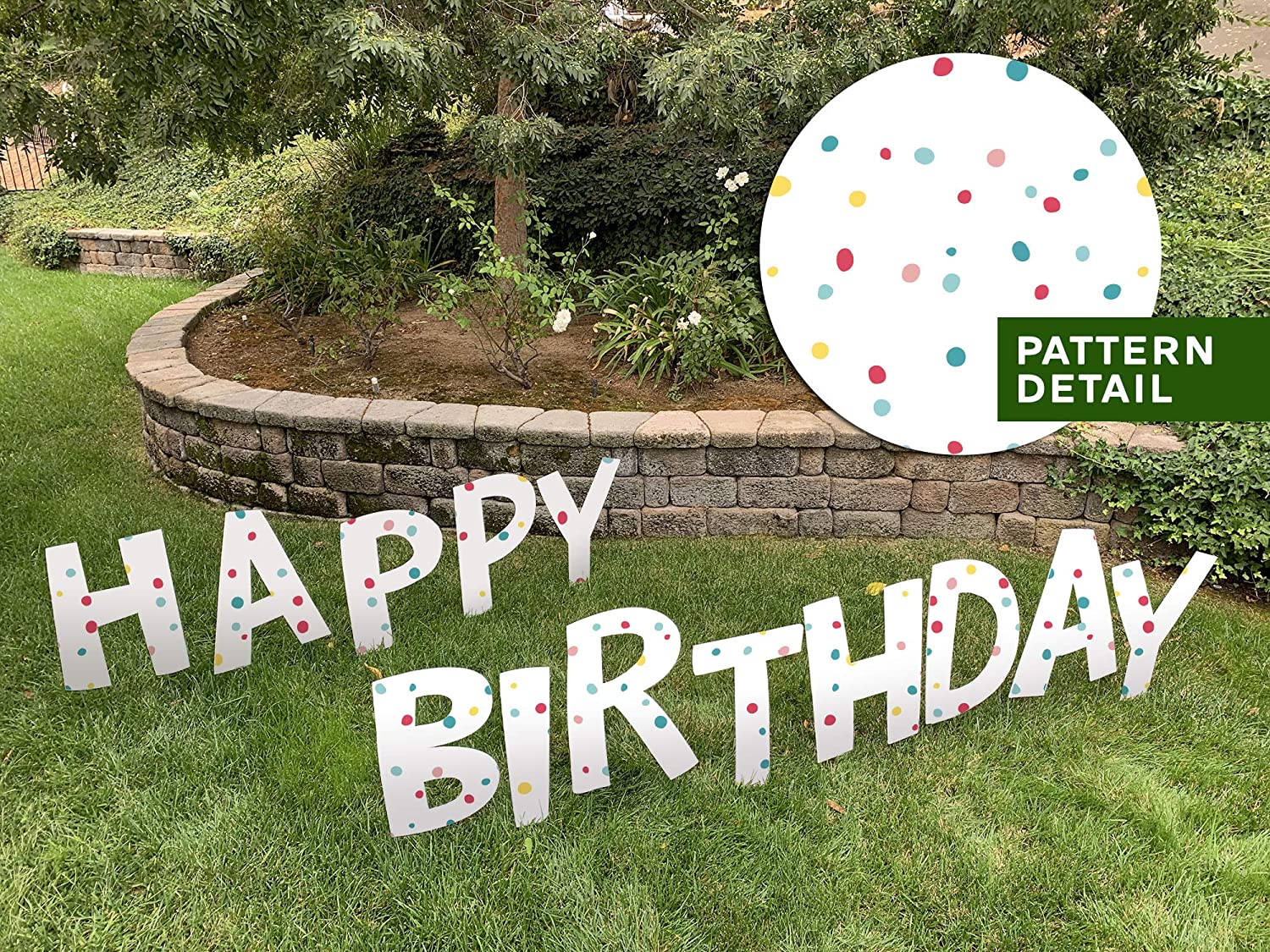 Pastel Confetti Happy Birthday Yard Sign - Outdoor Party Decor for Birthdays, Celebrations & Events