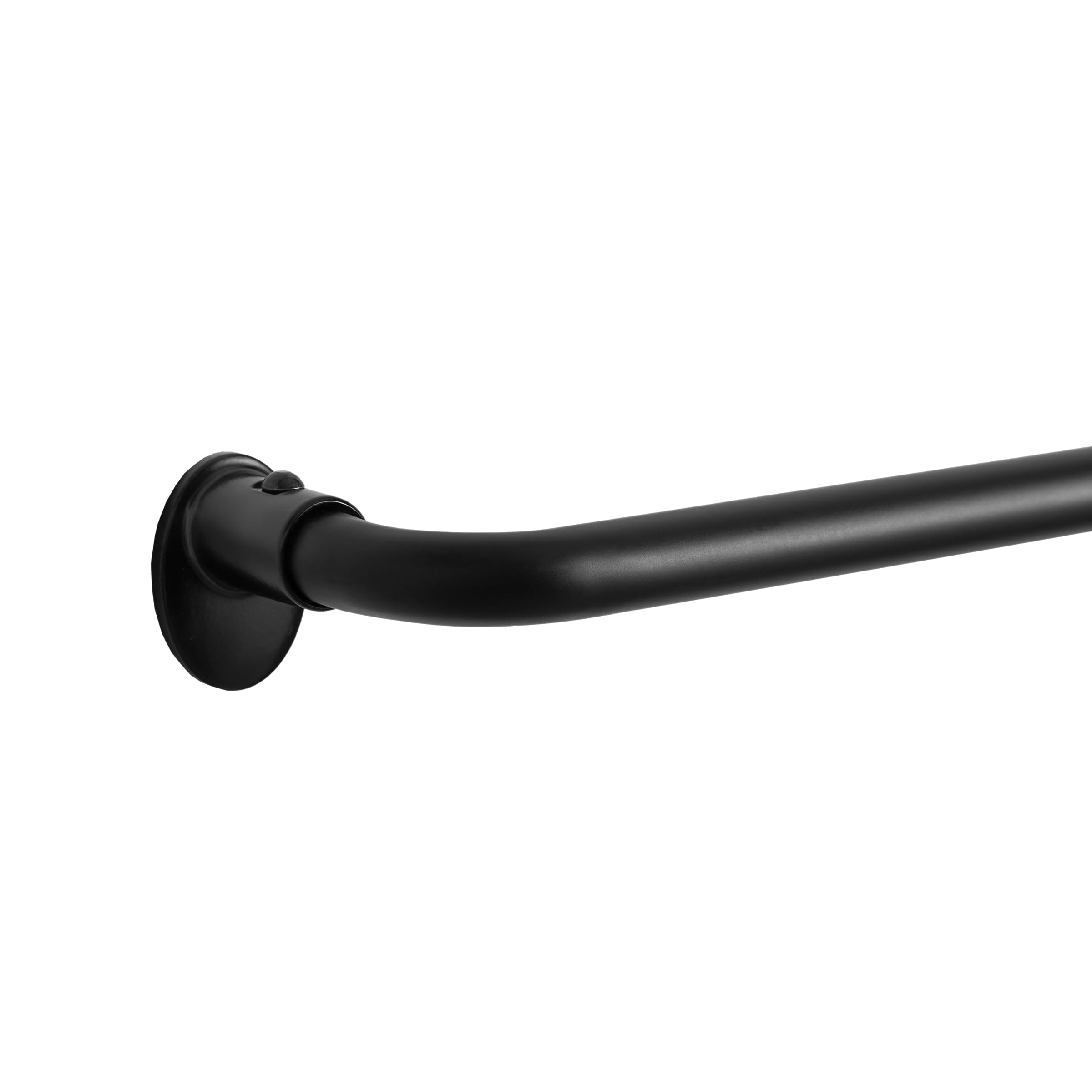 Eclipse Clinton Blackout Curtain Rod - 5/8 Inch Adjustable Wrap Around Window Rod for 28-48 Inch Windows - Matte Black for Bedroom & Living Room Light Blocking