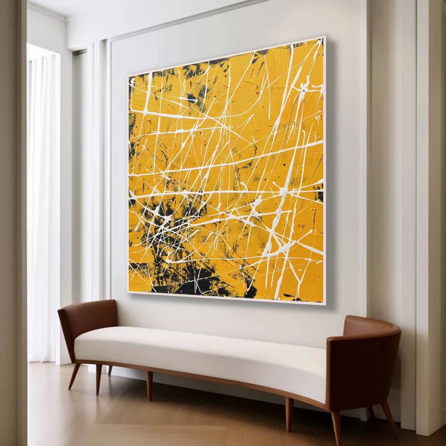 Pollock Art Abstract Painting #JP006 - Modern Wall Decor for Living Room, Bedroom & Office