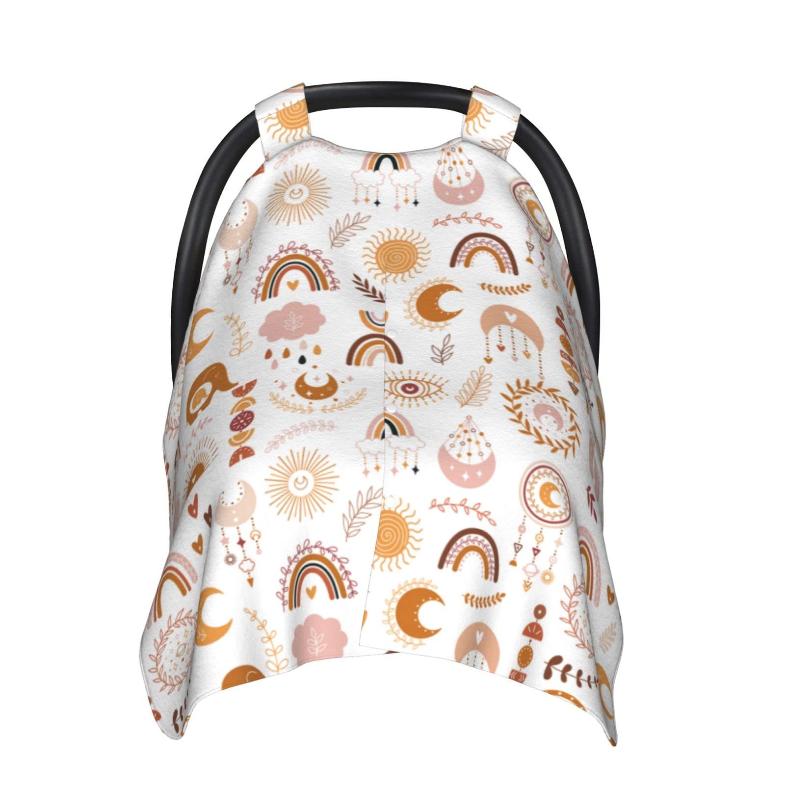Boho Baby Car Seat Cover for Winter & Summer - Soft Nursing Cover for Moms - Gender Neutral Infant Car Accessories - Perfect for Strollers, Shopping & Travel