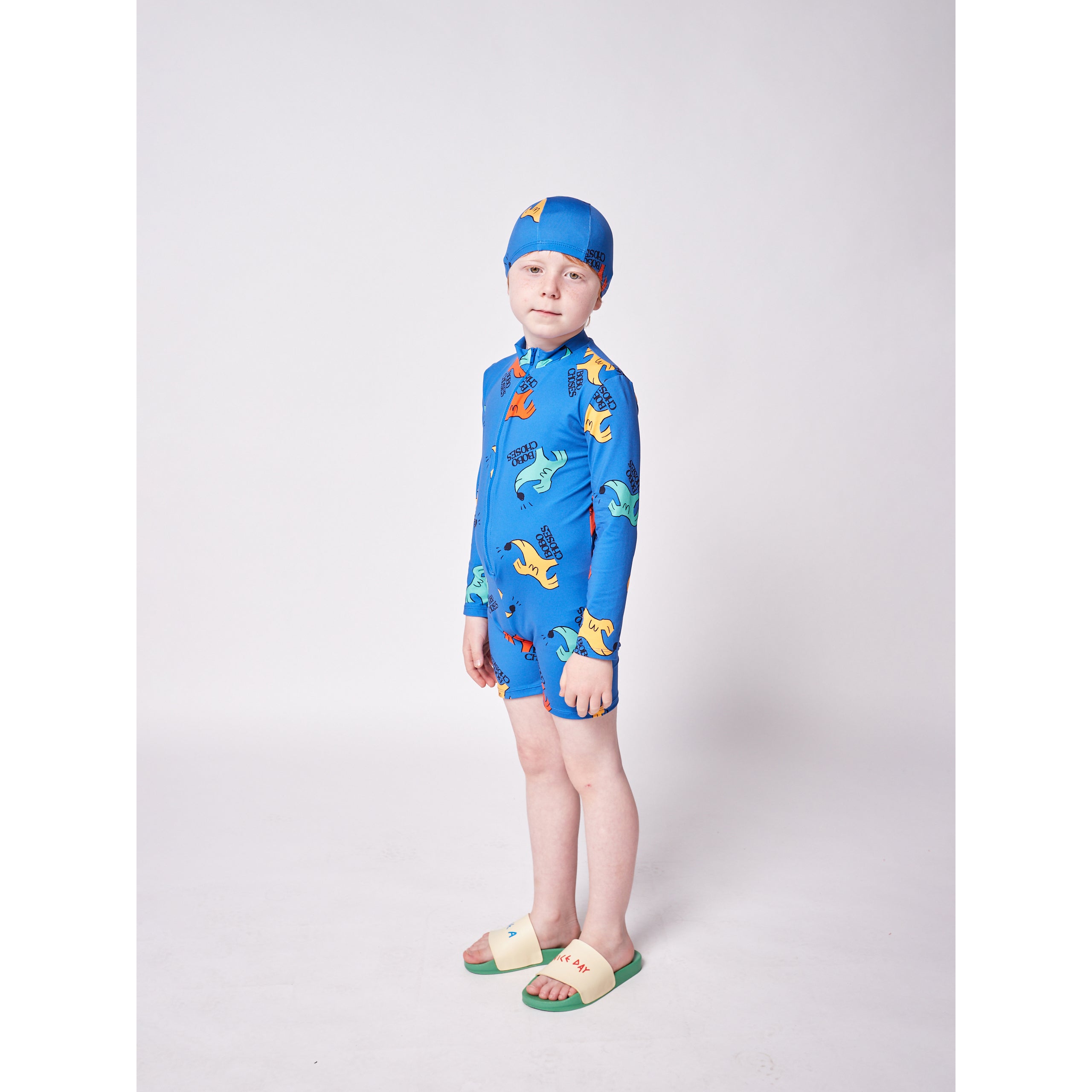 Bobo Choses Sniffy Dog Print Boys & Girls Swimwear Set - UV Protection Swim Suit for Kids Beach & Pool Play