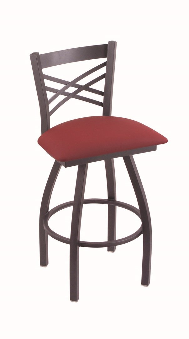 Holland Bar Stool Co. XL 820 Catalina Swivel Bar Stool in Canter Bordeaux - Adjustable Height Counter Stool for Kitchen Island, Bar, or Dining Room - Comfortable & Stylish Seating Solution
