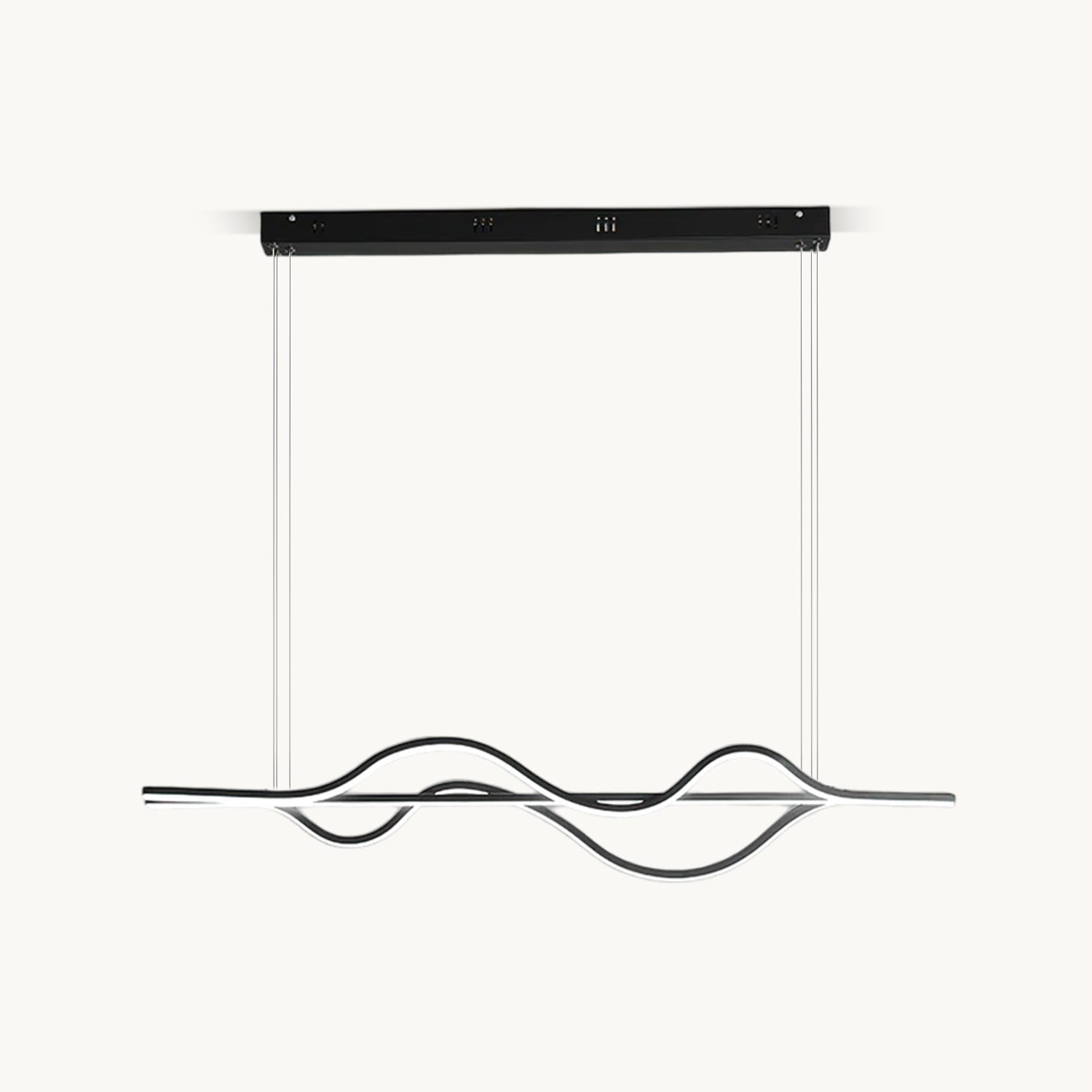 Minimalist Strip Wavy Pendant Light - Modern LED Hanging Fixture for Kitchen Island, Dining Room & Bedroom Decor