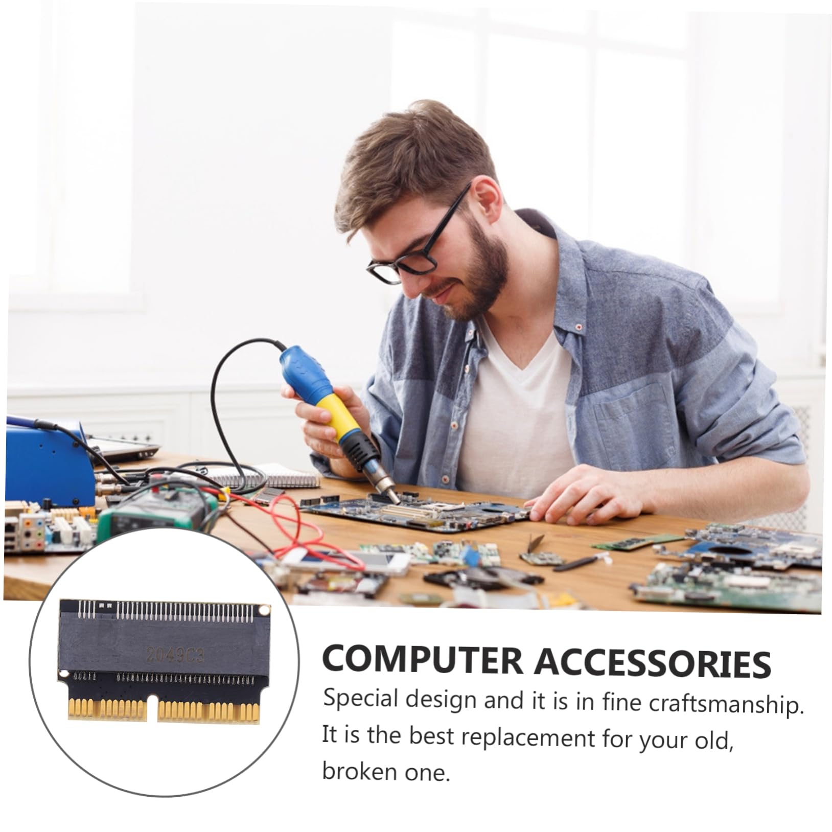 HOMSFOU State Drive Adapter SSD Adapter Card PCB for Laptop Pro Computer, Enhanced Performance for Gaming and Professional Use