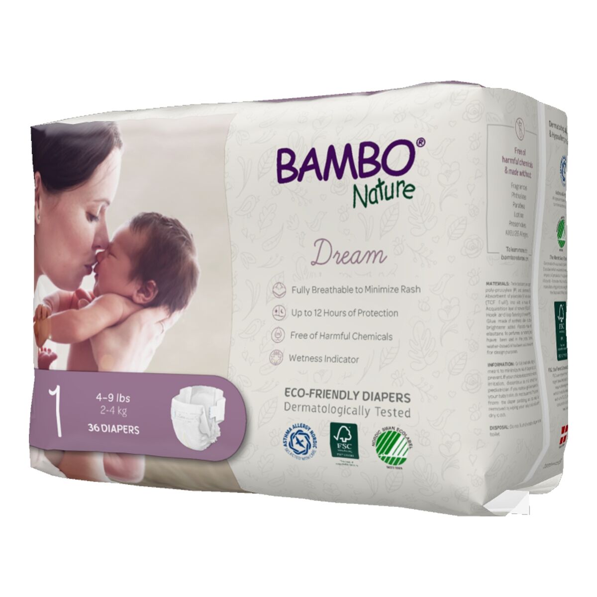 Bambo Nature Baby Diapers - Premium Eco-Friendly & Hypoallergenic Diapers for Sensitive Skin | Perfect for Daycare, Overnight Use & Travel