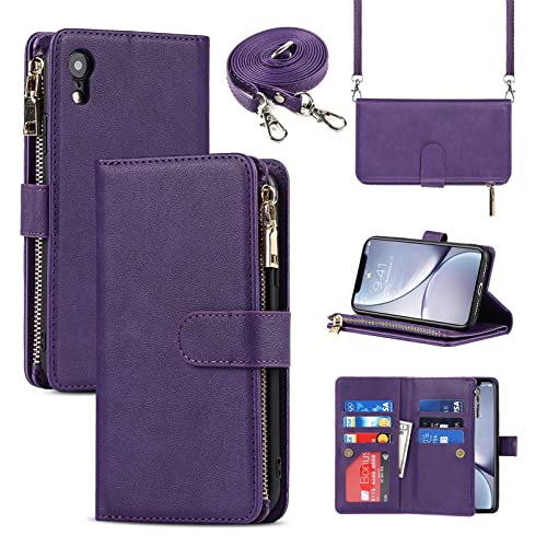 9 Card Slots Lanyard Purple