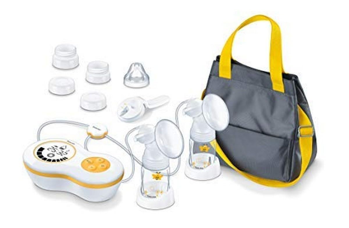 Beurer BY70 Electric Dual Breast Pump - Double Comfortable Pumping, Portable Strong Suction with Travel Tote Bag - Ideal for Busy Moms at Home, Work or Travel