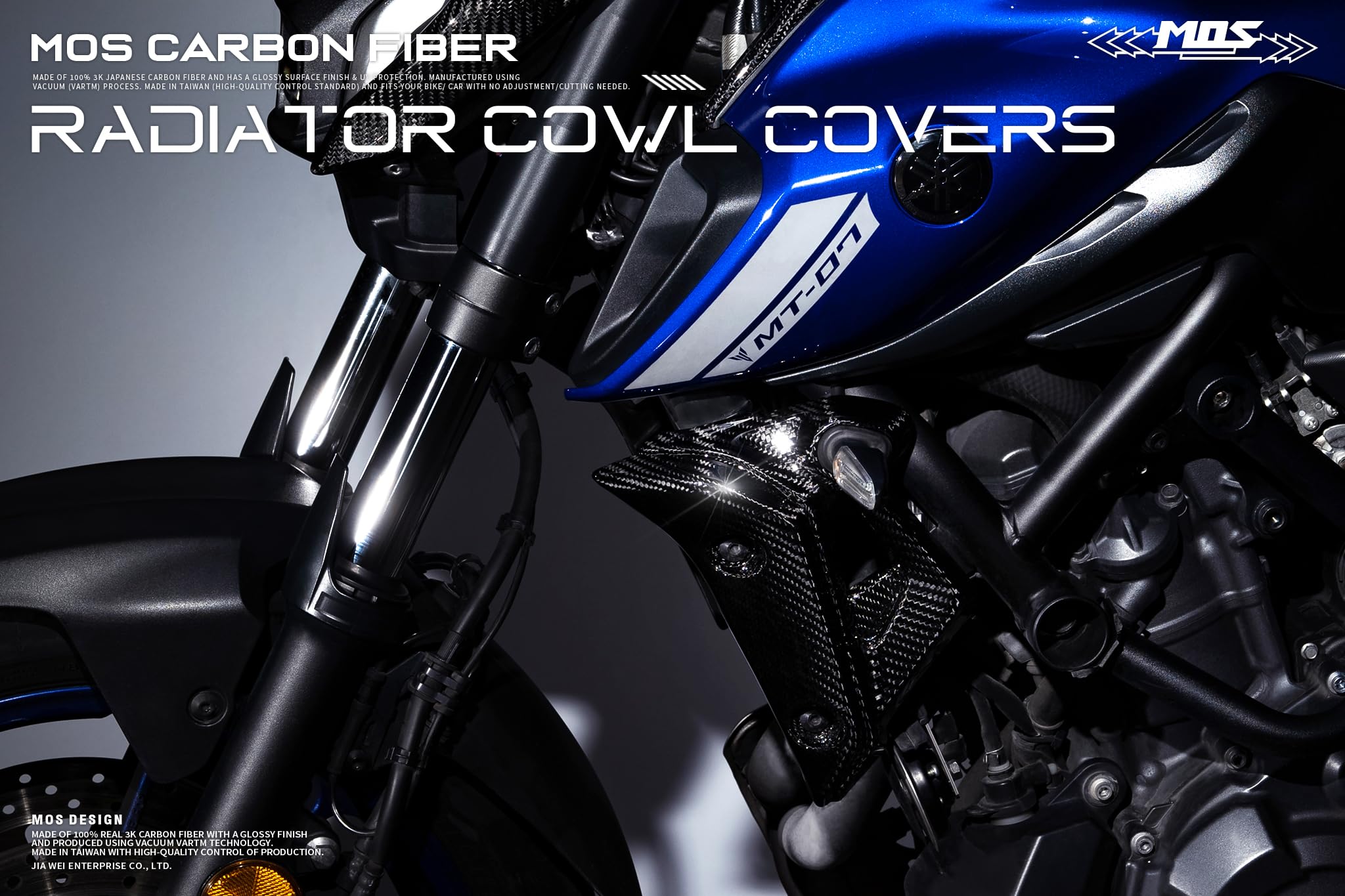 Carbon Fiber Radiator Cowl Cover for Yamaha MT-07 2021 | Lightweight & Durable Motorcycle Accessory | Perfect for Street Riding & Custom Bike Builds
