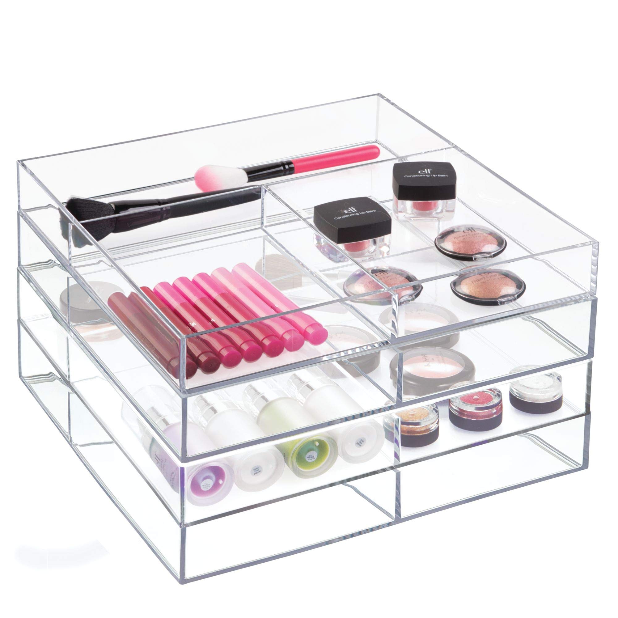 iDesign Clarity Plastic Divided Organizer Tray - 12