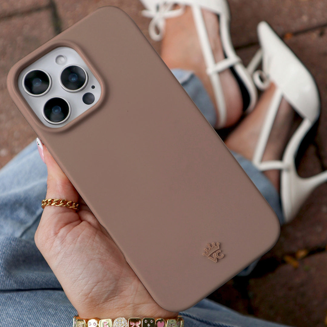 Premium Soft Cashmere iPhone Case in Taupe - Slim & Protective Cover for iPhone 12/13/14/15 - Perfect for Everyday Use, Travel & Gifting