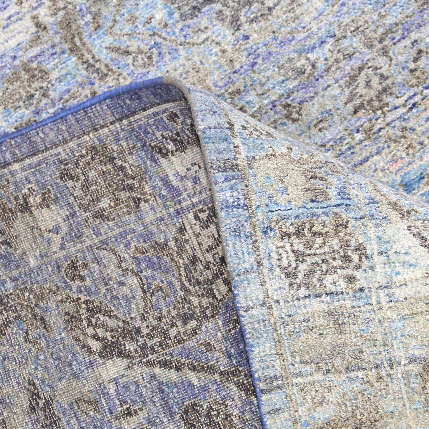 Blue Alchemy Transitional Silk Rug 8'8 x 11'4 - Luxurious Handmade Persian Style Area Rug for Living Room, Bedroom & Dining Room Decor