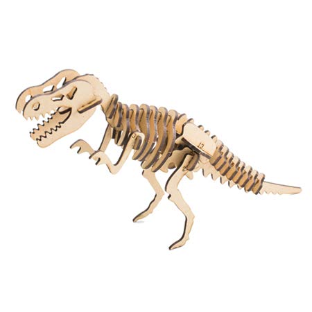 Fiesta Crafts Kids T-Rex Dinosaur Creation Kit - DIY Wood Skeleton Model with Modeling Clay, STEM Educational Toy for Children Ages 6-12 | Creative Play, Science Learning & Dinosaur Lovers Gift
