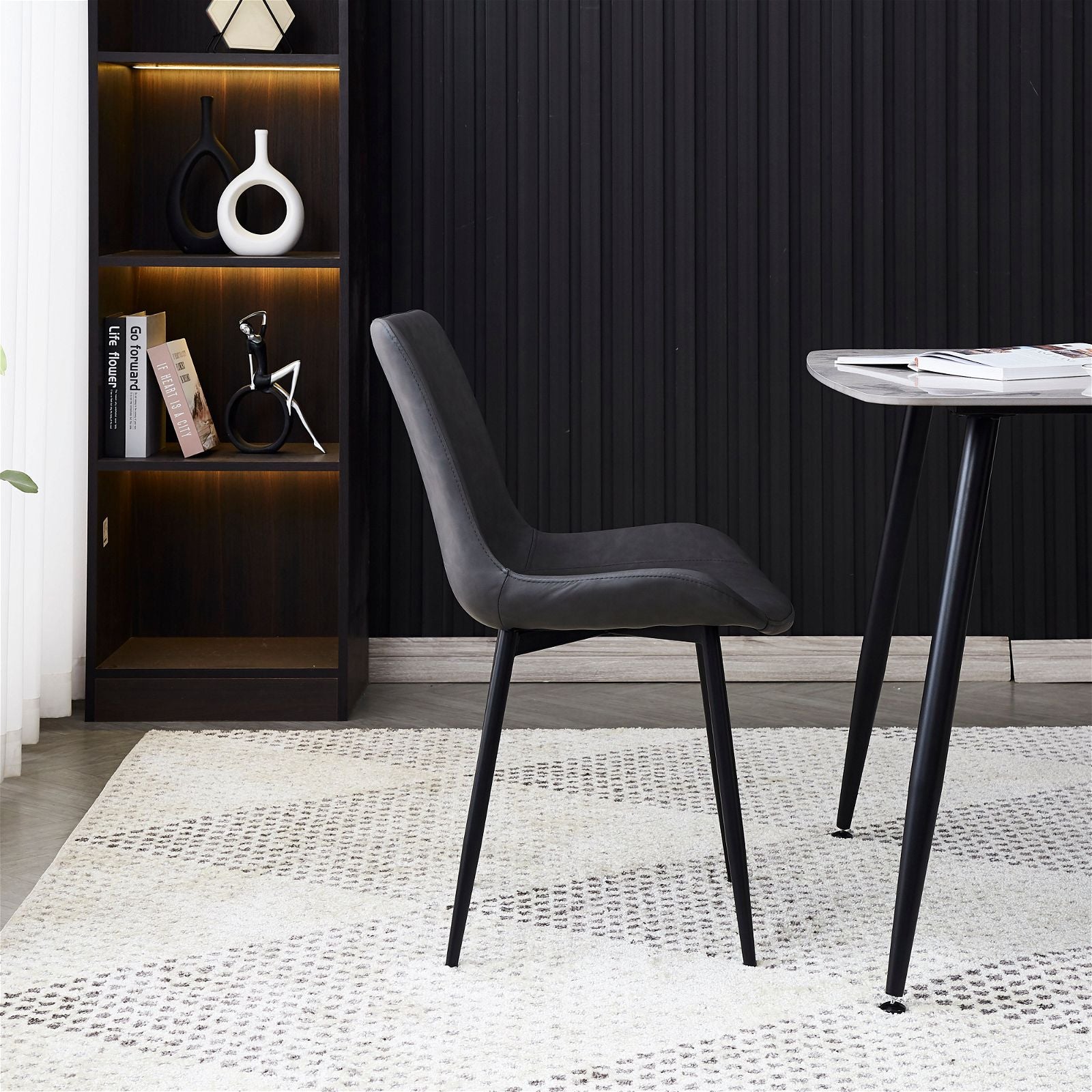 Apollo Modern Dining Chair - Mid Century Wooden Kitchen Chair with Upholstered Seat - Perfect for Dining Room, Kitchen, and Breakfast Nook