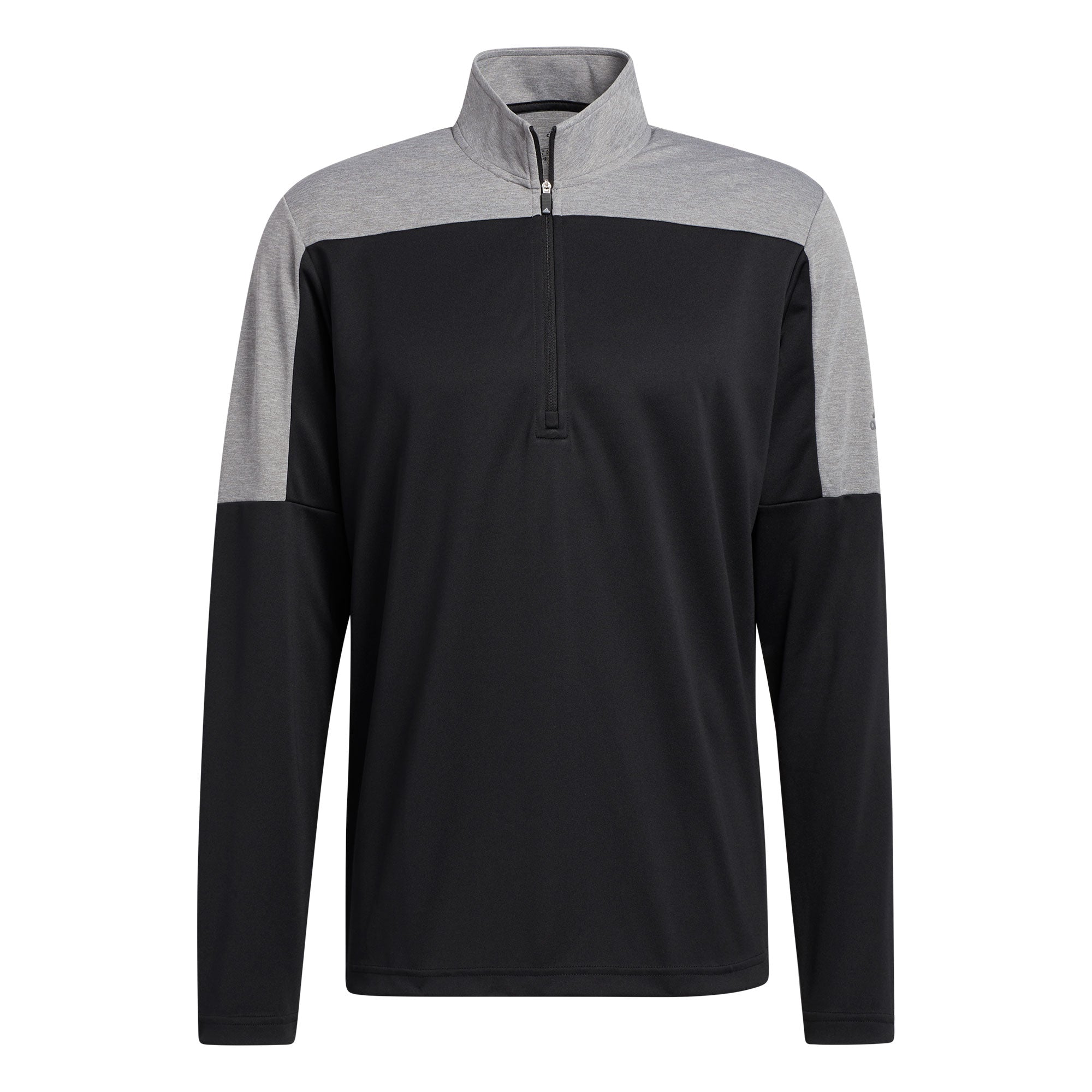 Adidas Men's Lightweight UV Protection Golf 1/4 Zip Pullover - Black Melange - Perfect for Sunny Golf Courses & Outdoor Sports
