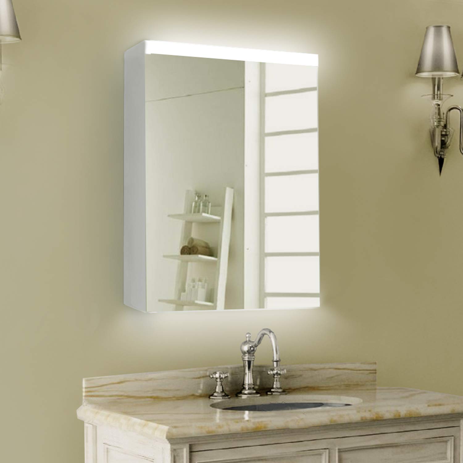ExBrite 24x30 Inch LED Lighted Bathroom Medicine Cabinet with Mirror - Dimmable Surface Lighting, Adjustable Shelves & Smart Switch - Aluminum Frame (Right Hinge) - Perfect for Modern Bathrooms, Vanities & Home Decor