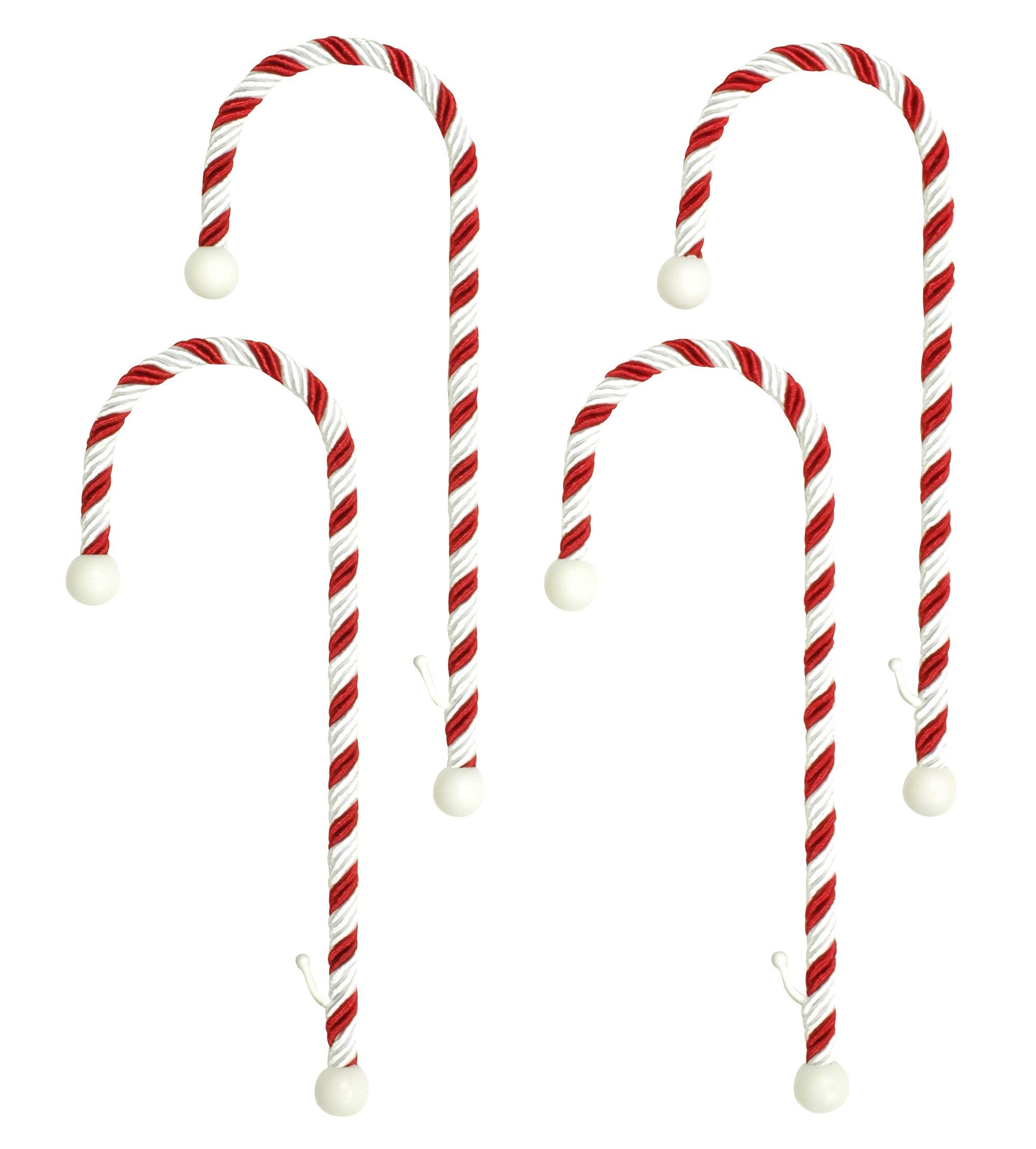 Haute Decor Candy Cane Stocking Holder (Classic Red & White, 4-Pack) - Lightweight Christmas Stocking Hanger for Fireplace Mantel, Holds up to 10 lbs - Perfect for Holiday Decorations, Gift Hanging & Festive Home Decor