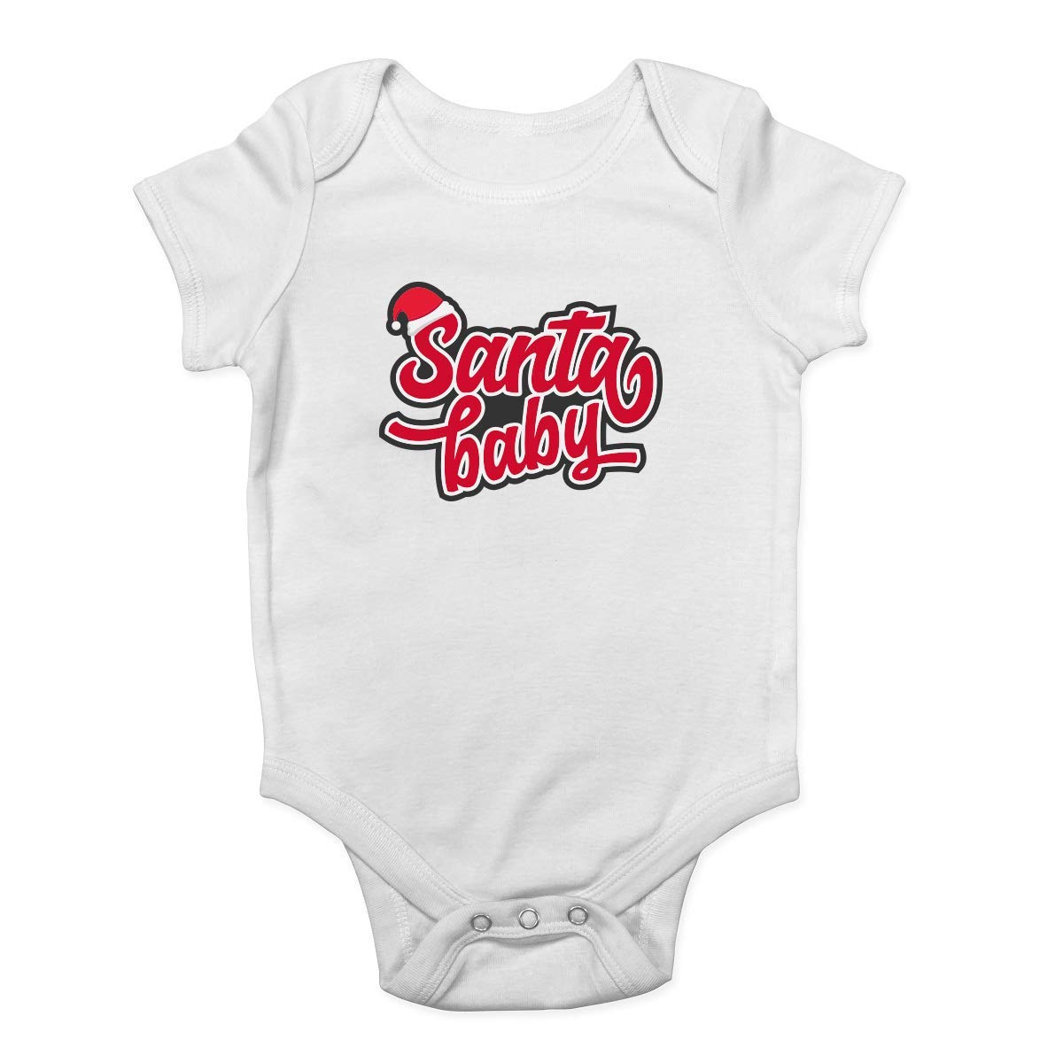 GKrepps Santa Baby Christmas Bodysuit - Cute Holiday Outfit for Baby Boys & Girls (0-24 Months) - Soft White Infant Bodysuit for Christmas Photos, Family Gatherings & Holiday Parties