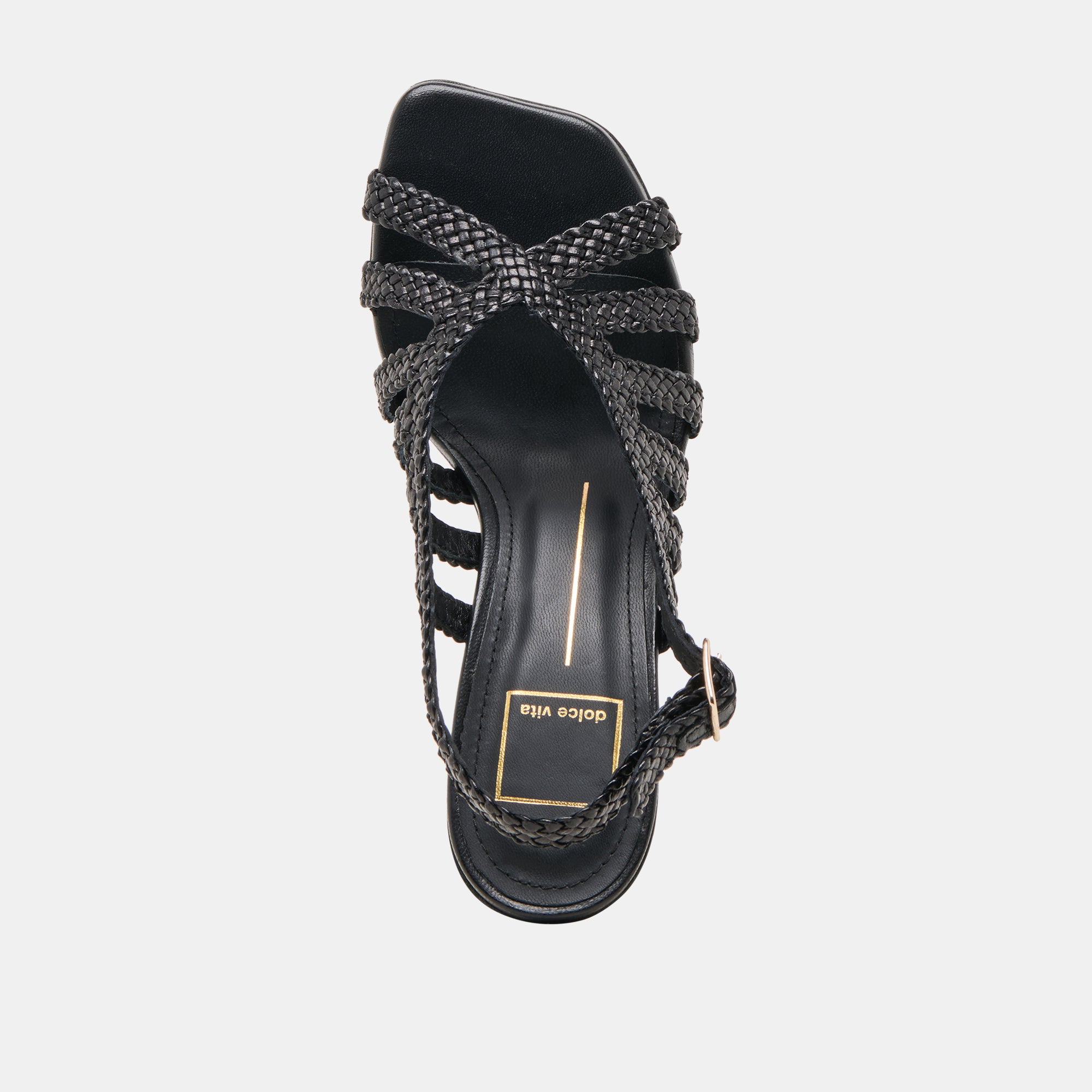 SICILY Women's Black Woven Leather High Heels - Elegant Dress Shoes for Party, Wedding & Evening Occasions