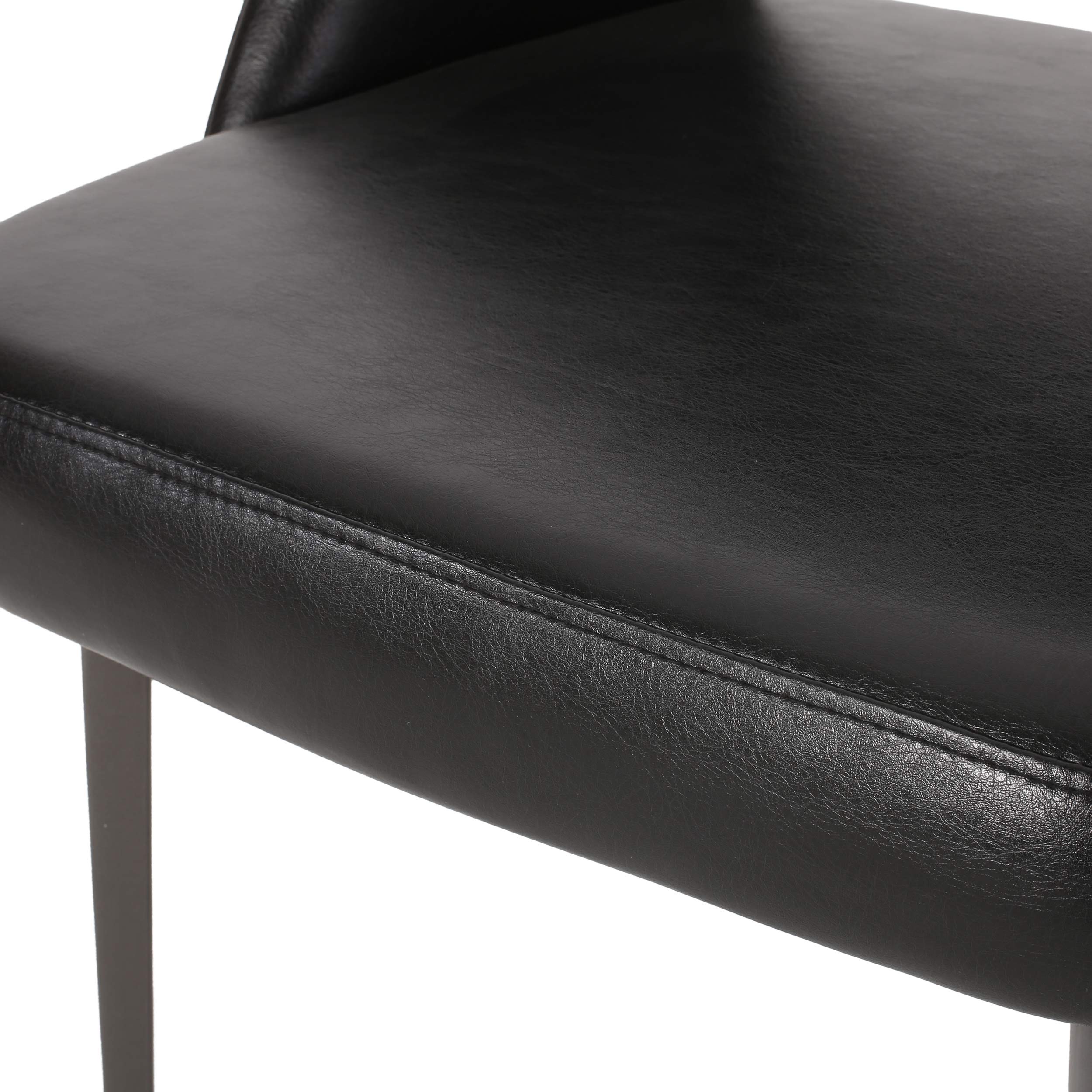 Christopher Knight Home Abbeville Open Back Dining Chairs Set of 2 - Midnight Black & Gun Metal Finish - Modern Kitchen & Dining Room Furniture for Home Decor