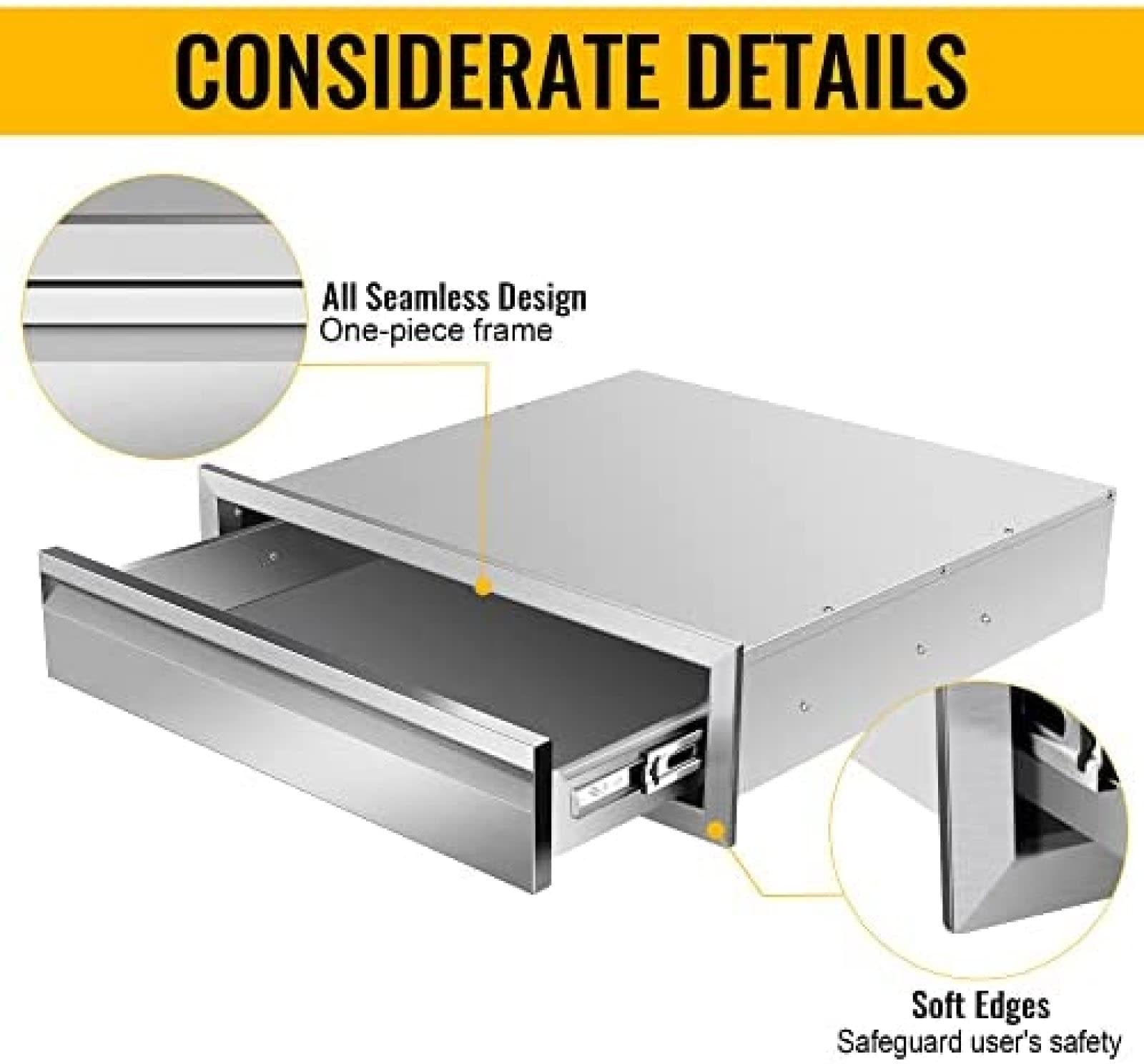 Premium Stainless Steel Outdoor Kitchen BBQ Drawer - 24
