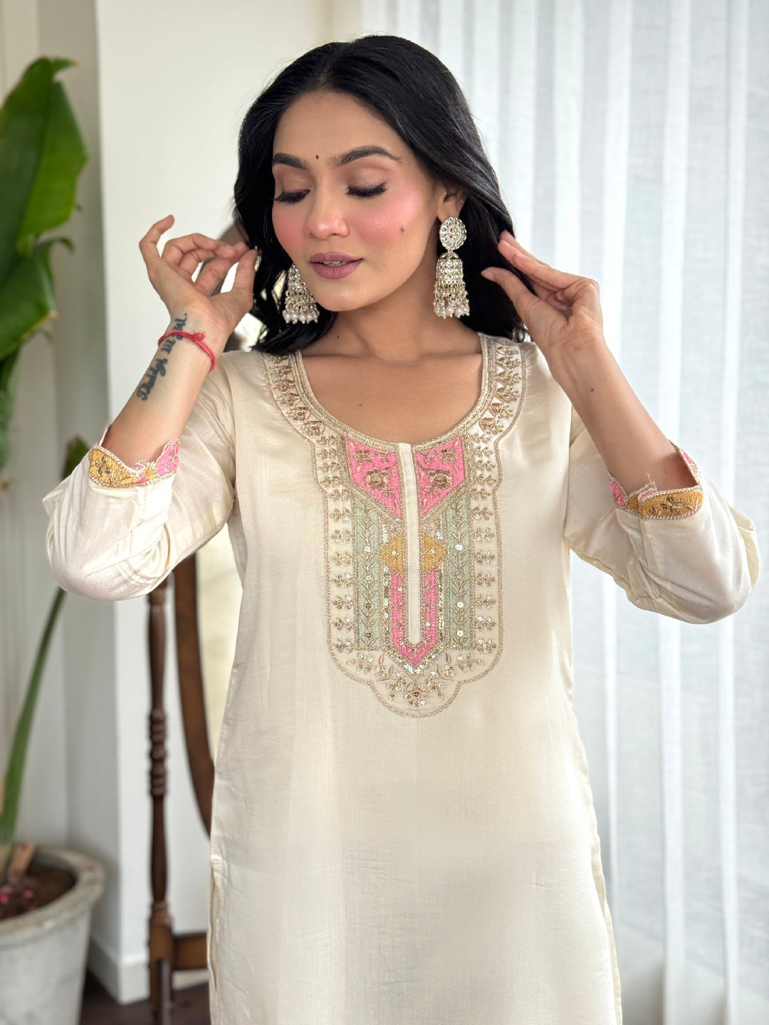 Elegant Printed Embroidered Pant Suit for Women - Ready to Wear Formal Outfit for Office, Parties & Special Occasions