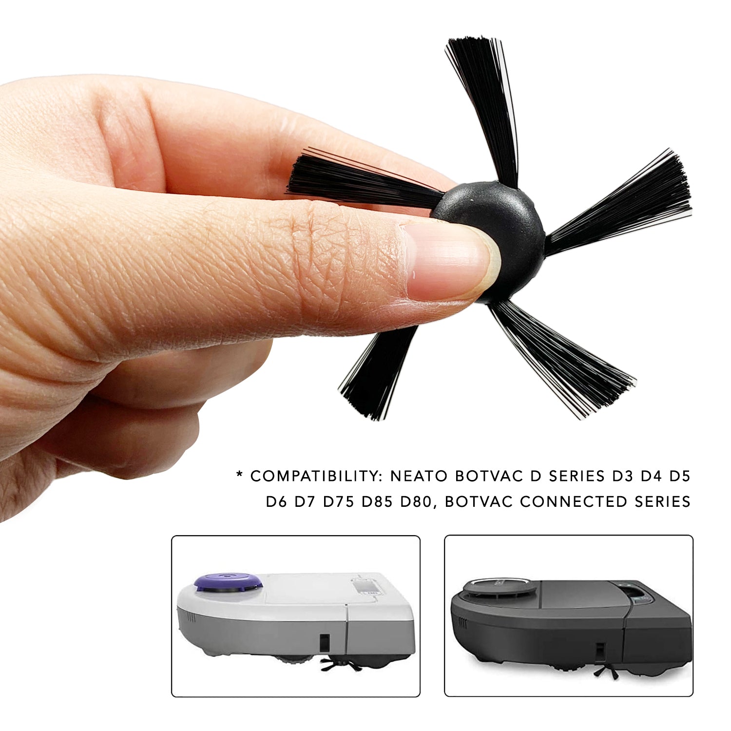 MaximalPower Replacement Main & Side Brush Compatible with NEATO 70e, 75, 80, 85 & D Series D75, D80, D85 and Botvac Connected Robot Vacuums - Perfect for Pet Hair, Hard Floors & Carpet Cleaning