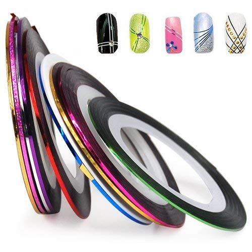 Fozzby 48-Piece Nail Art Kit with Glitter Stones, 100 Fake Nails, 10 Nail Tapes, 15 Brushes, 5 Dotting Pens & 2 Nail Files - DIY Manicure Set for Home, Salon & Party Nail Designs