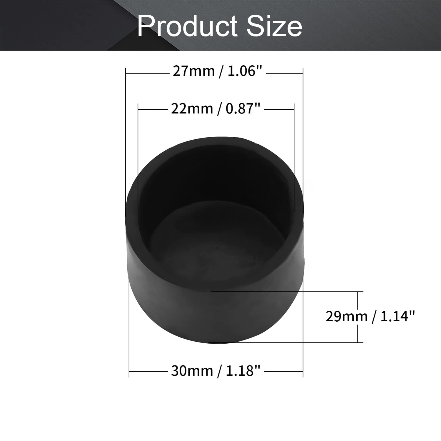 16PCS 22mm Rubber Furniture Leg Caps - Non-Slip Round Table Leg Covers for Chairs, Sofas & Cabinets - Protect Floors & Reduce Noise (0.87