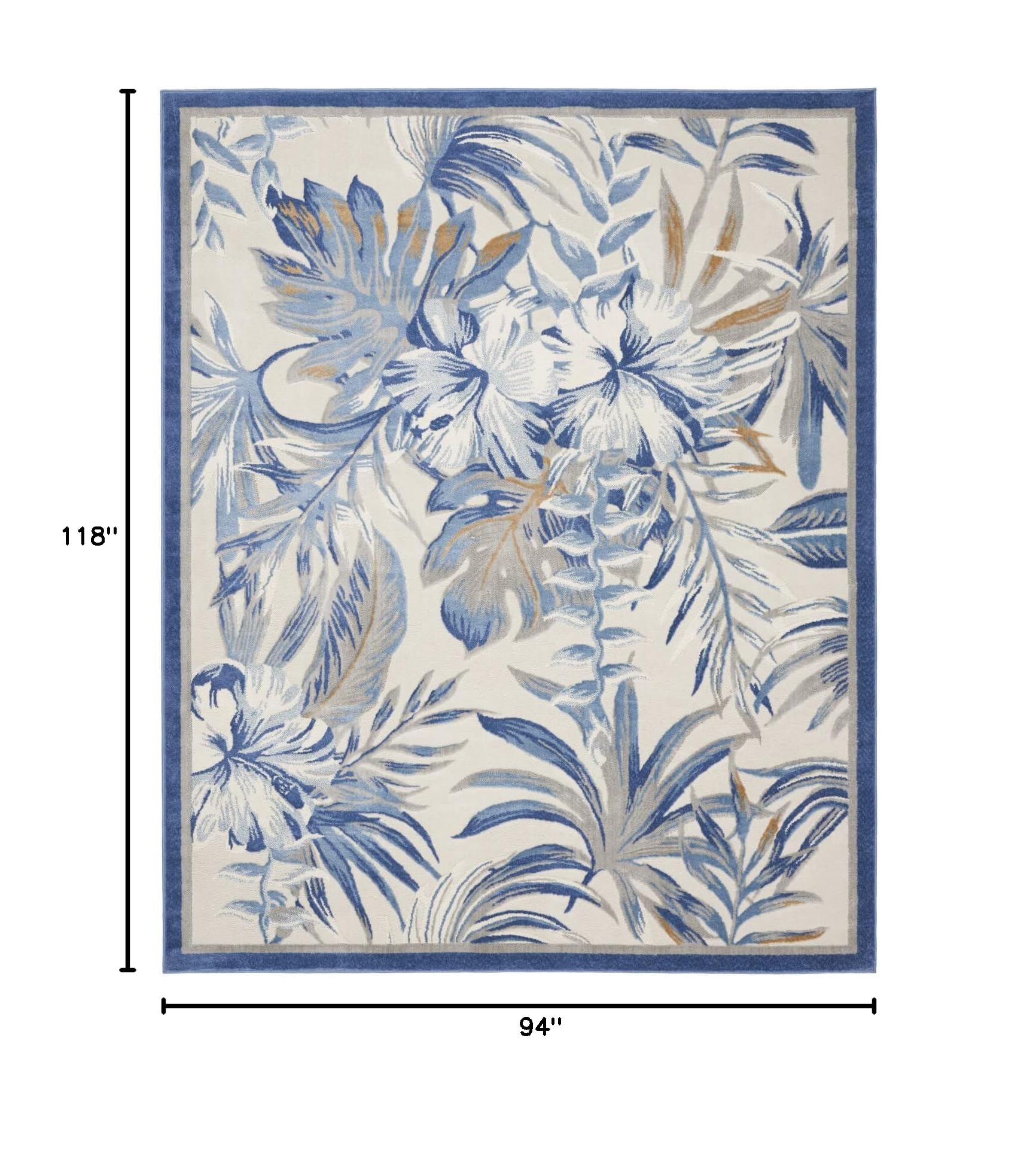 Nourison Pompeii Tropical Ivory Blue 7'10