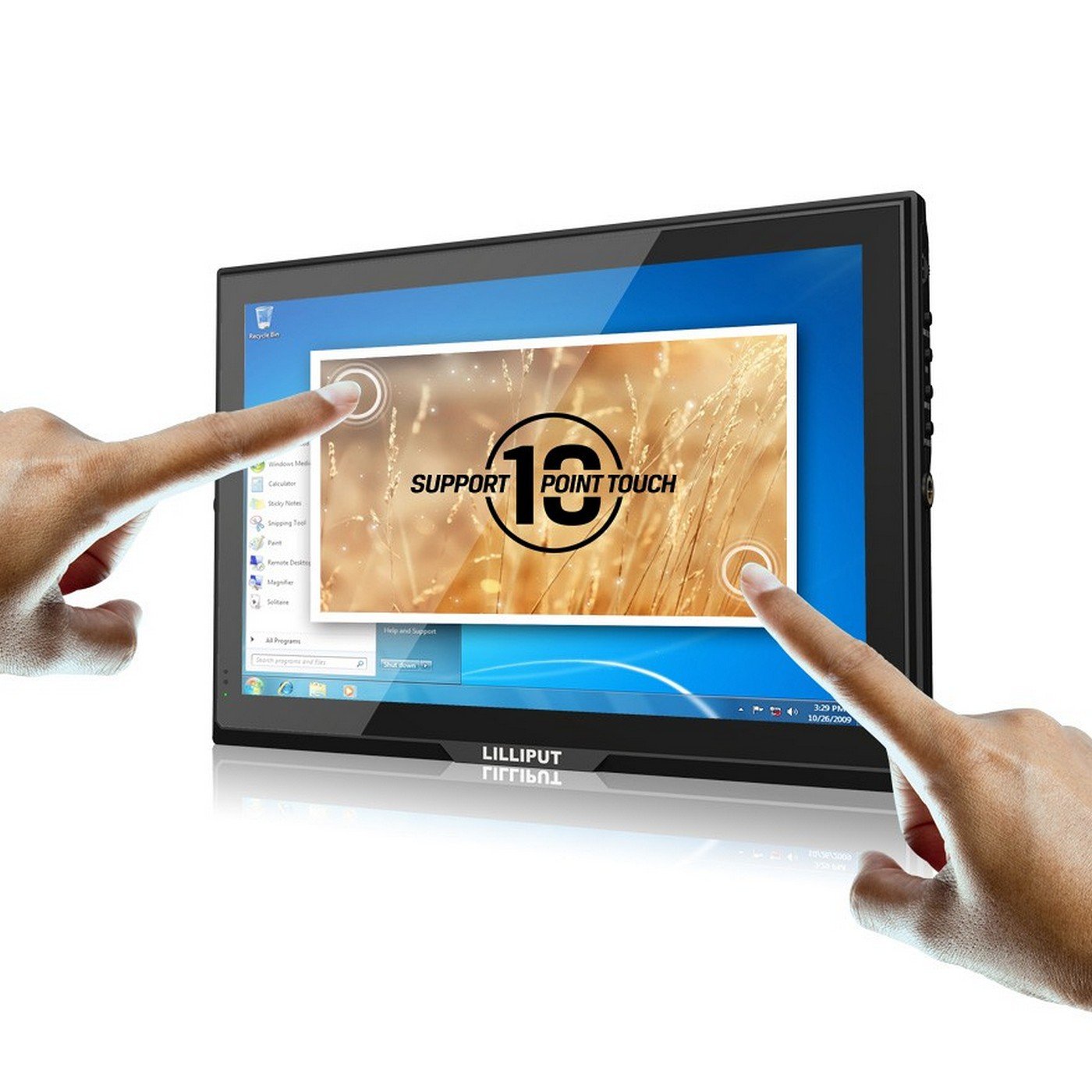 10.1 Inch Lilliput FA1014-NP/C/T Multi-Touch LED Monitor with HDMI, DVI & VGA Inputs - Perfect for Digital Signage, POS Systems, and Industrial Control Panels