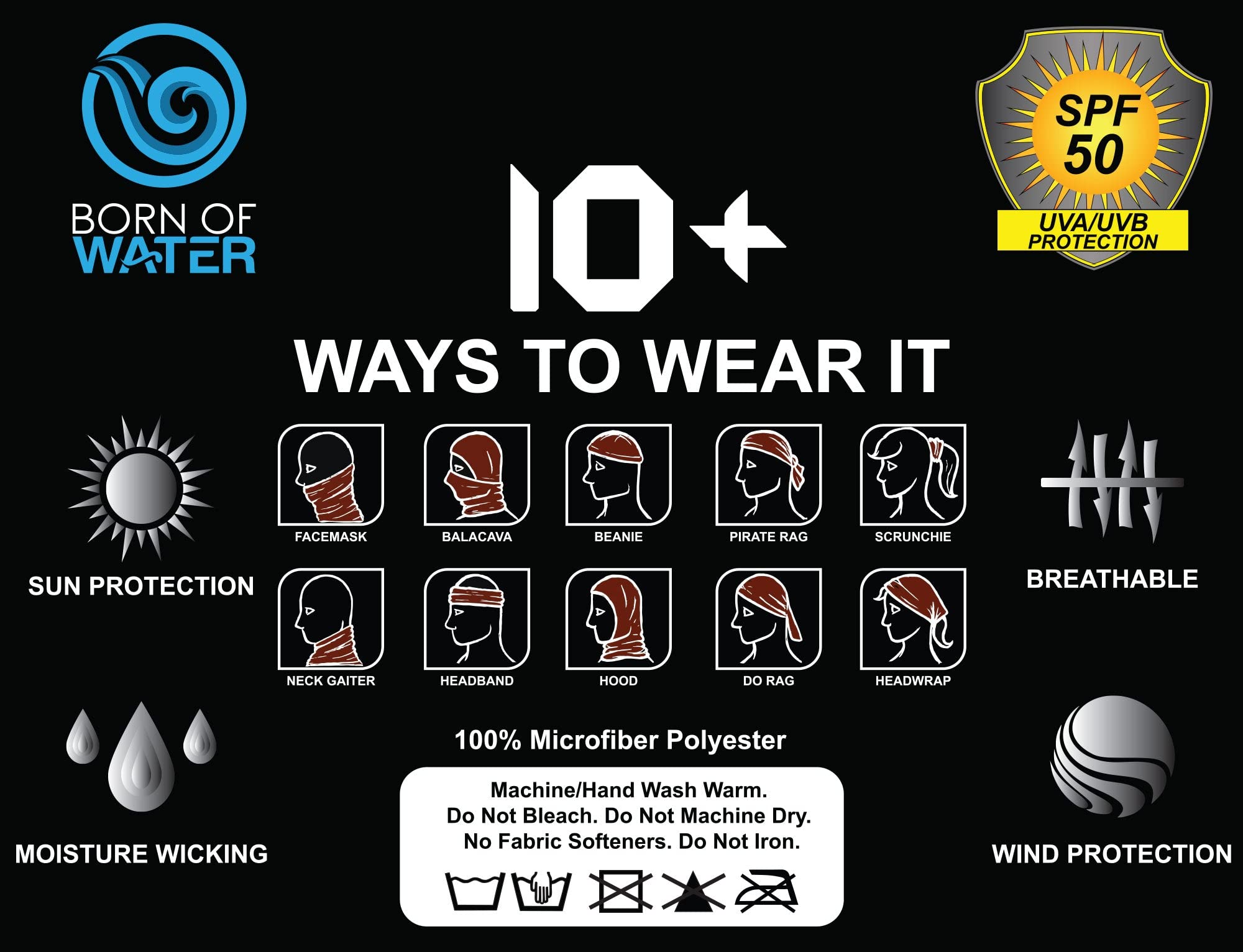 Neck Gaiter Face Mask - UV Sun Protection, Breathable & Reusable, Perfect for Outdoor Activities, Cycling, Hiking & Travel