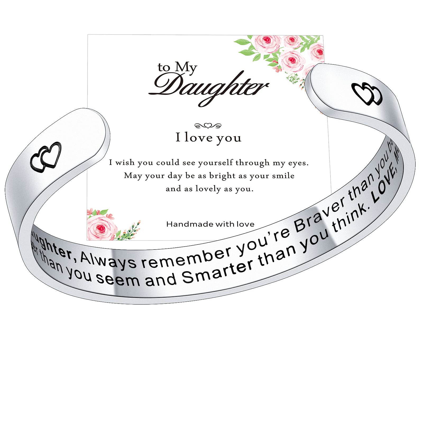 Personalized Inspirational Bracelets for Women - Engraved Quote Silver Bracelet Gifts for Daughter, Mom, Sister & Best Friends | Christmas, Birthday, Anniversary Present | Motivational Jewelry for Daily Wear & Special Occasions