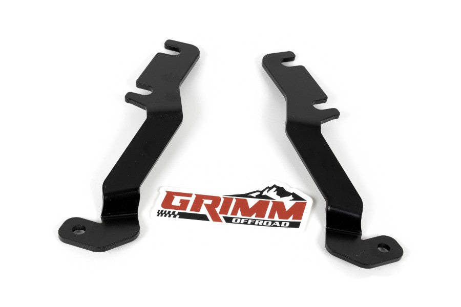 2005-2015 Toyota Tacoma Grimm Offroad Hood Hinge Light Bracket Kit - Heavy Duty LED Light Mounting Brackets for Off-Road & Adventure Vehicles